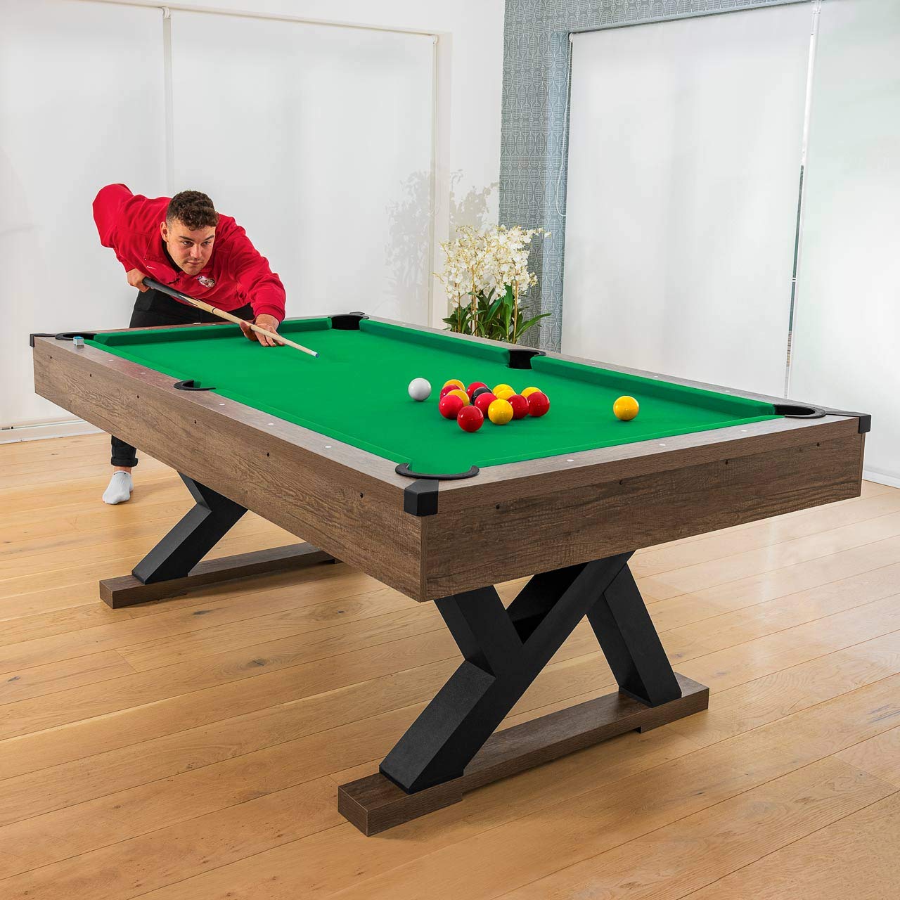 Premium PINPOINT Pool Table Set - Regulation Size Billiard Table with Cues, Balls & Accessories for Home Game Rooms & Bars | Perfect for Parties & Family Entertainment