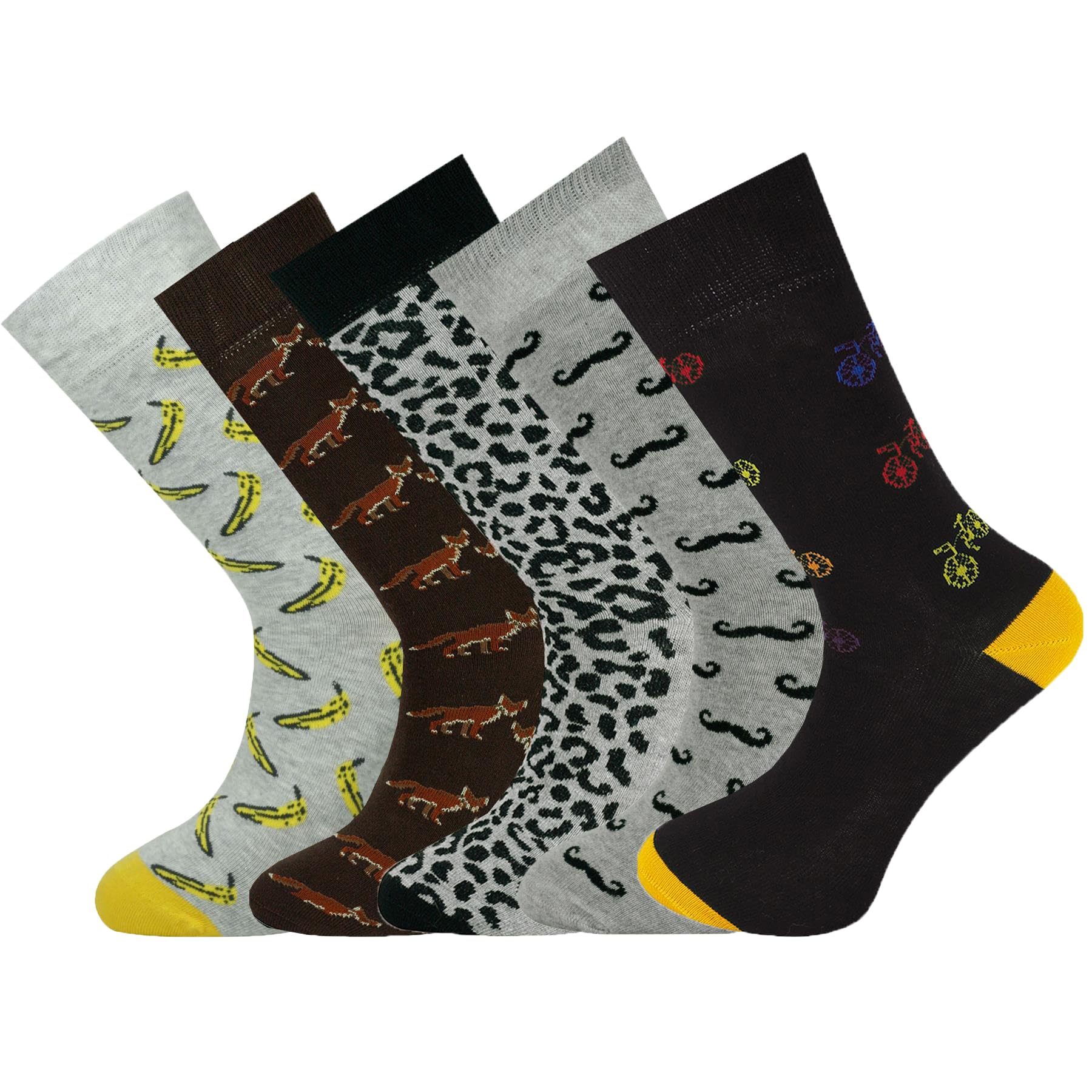 Mysocks® 5 Pairs Men's Argyle Dress Socks - Comfortable & Stylish Formal Socks for Business, Office & Wedding Occasions