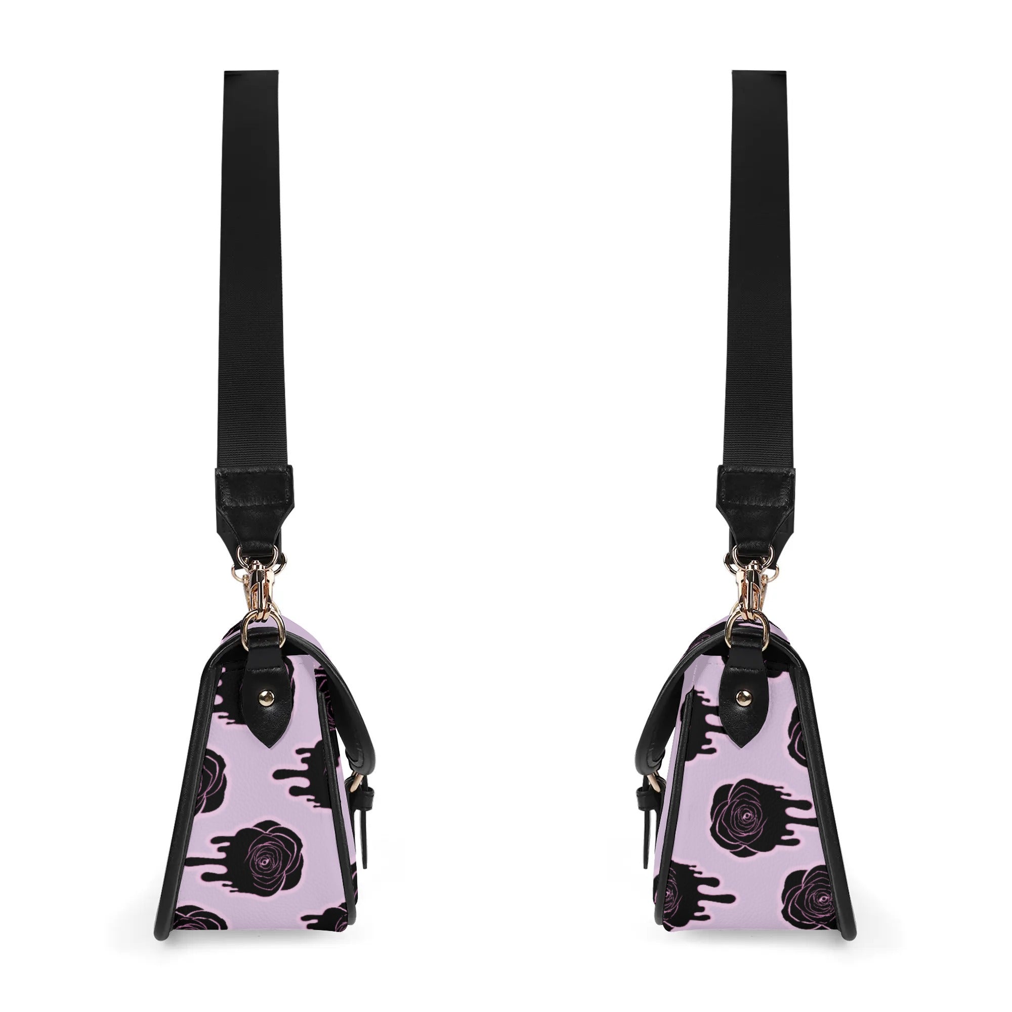 Gothic Rose Leather Crossbody Bag with Chain Strap - Elegant Vintage Shoulder Purse for Women, Perfect for Parties, Dates, and Night Out