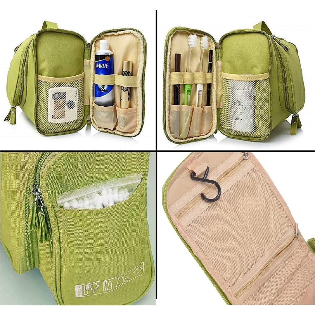 ZAEGO Waterproof Hanging Travel Toiletry Bag for Men & Women - Multifunctional Makeup Cosmetic Organizer with Hook, Shower Wash Pouch, Grooming Kit Storage (Ideal for Camping, Gym, Business Trips & Vacation)
