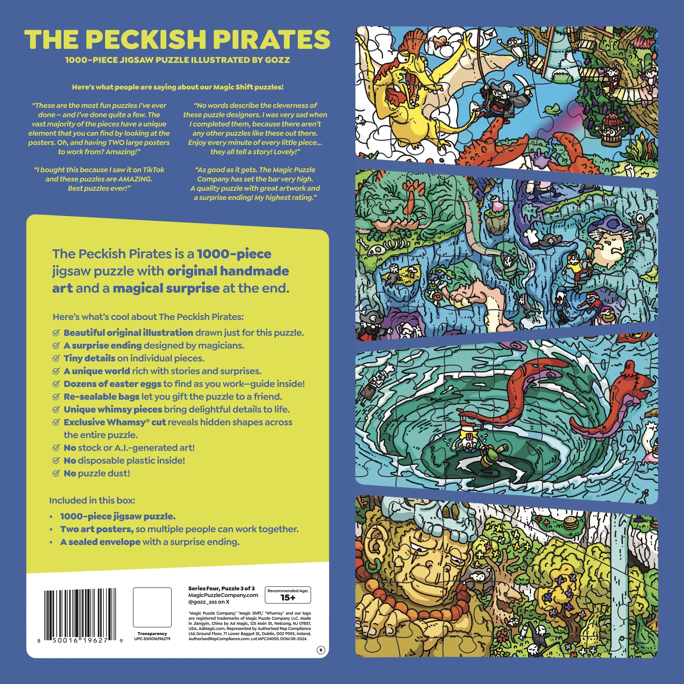 The Peckish Pirates 1000-Piece Jigsaw Puzzle - Magic Puzzle Company Series 4 | Fun Family Game Night Activity & Brain Teaser Challenge