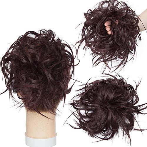 Tousled Wavy Hairpiece Bun Scrunchie Hair Wrap - Perfect for Women's Updo Hairstyles, Casual & Formal Events, and Everyday Wear