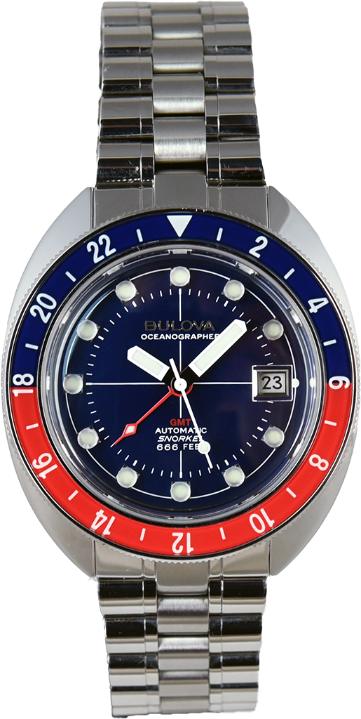 Bulova Archive Series 96B405 Oceanographer GMT Watch - Pre-Owned Luxury Diver's Timepiece for Men | Perfect for Scuba Diving, Travel & Business Meetings