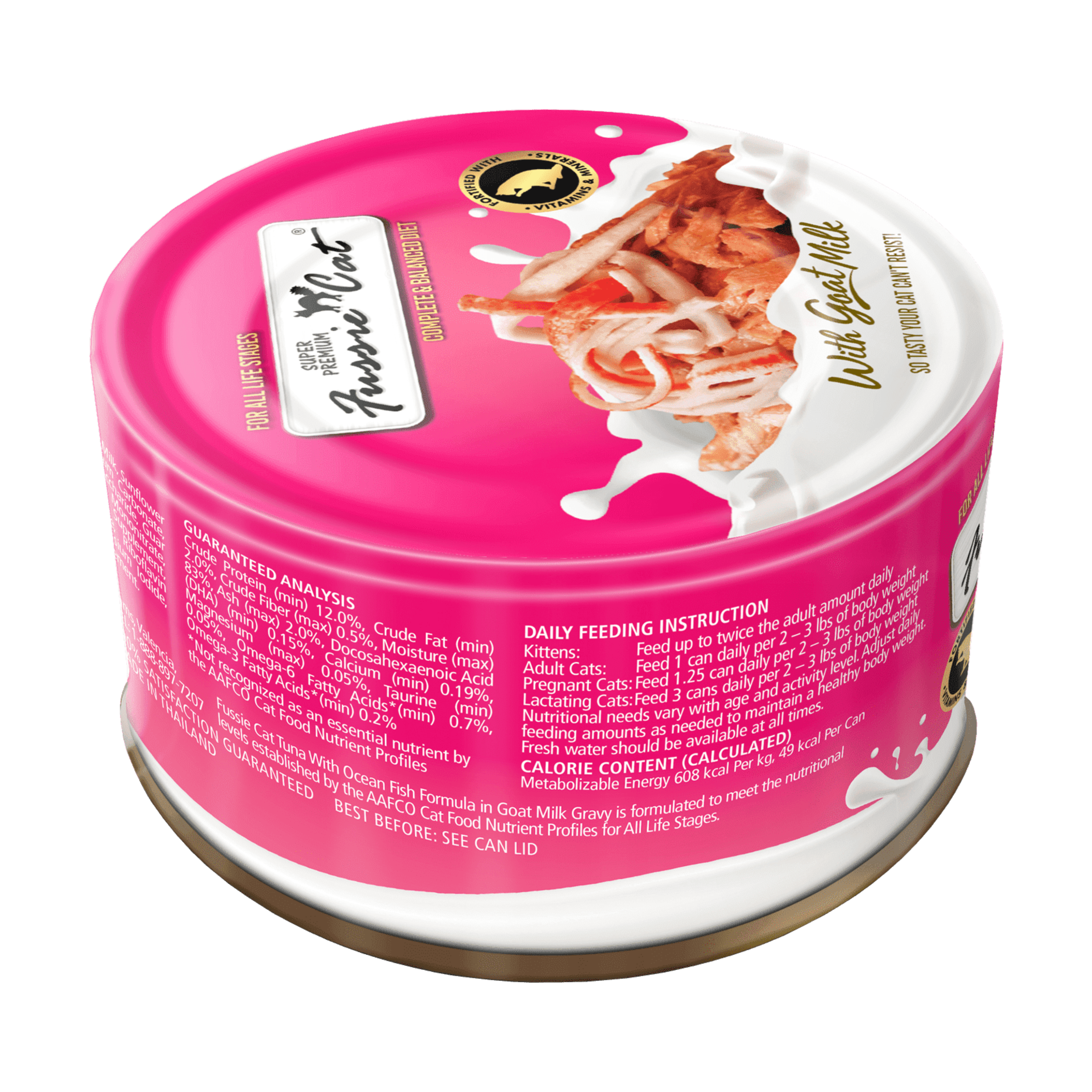 Premium Fussie Cat Goat Milk Tuna & Ocean Fish in Gravy Wet Cat Food - 70g Pouch for Kittens & Adult Cats - Perfect for Sensitive Stomachs & Picky Eaters