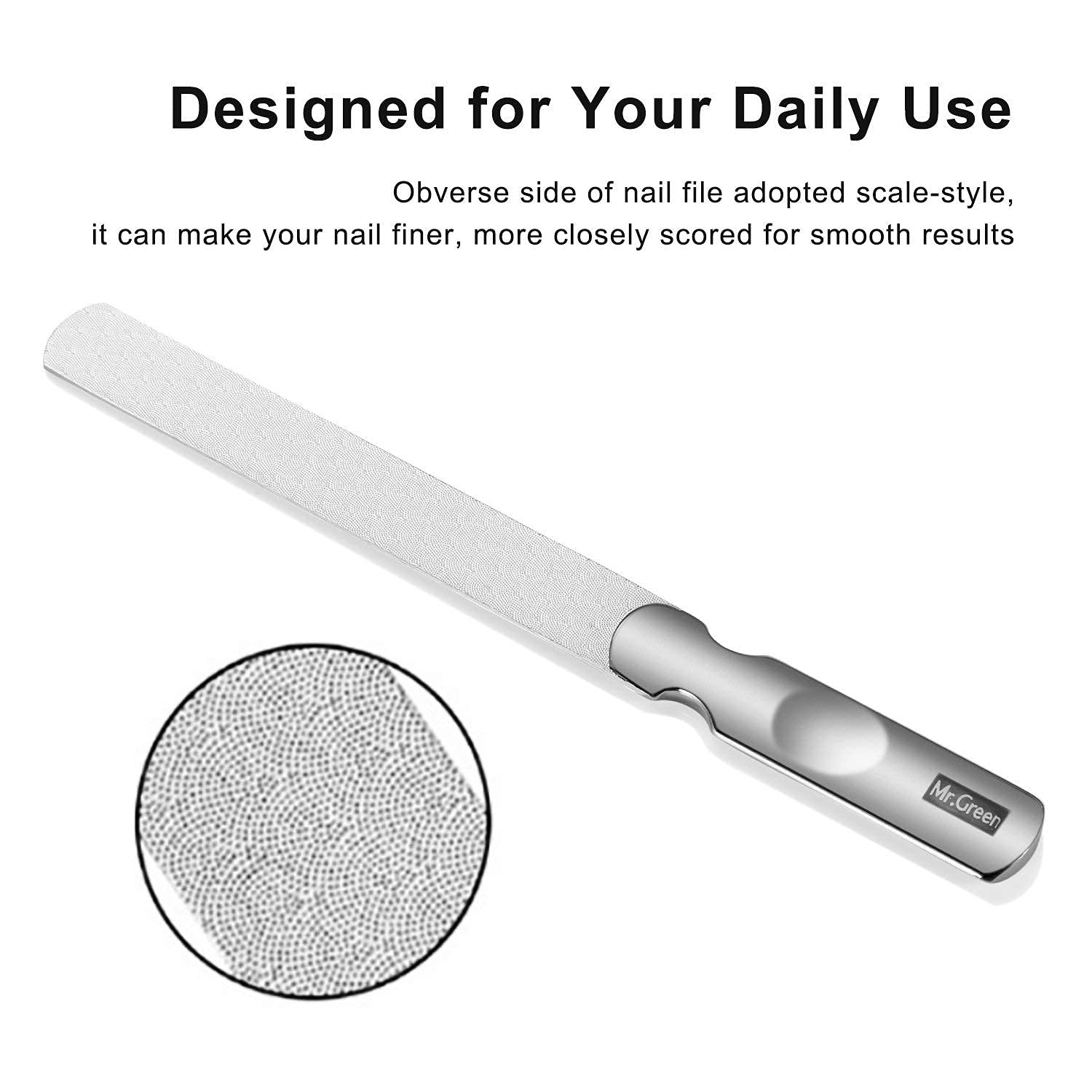 Premium MR.GREEN Nail File Set - Glass Nail File & Buffer for Strong Healthy Nails - Perfect for Manicures, Pedicures & At-Home Nail Care
