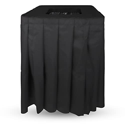 .Square Black Top Black Skirt