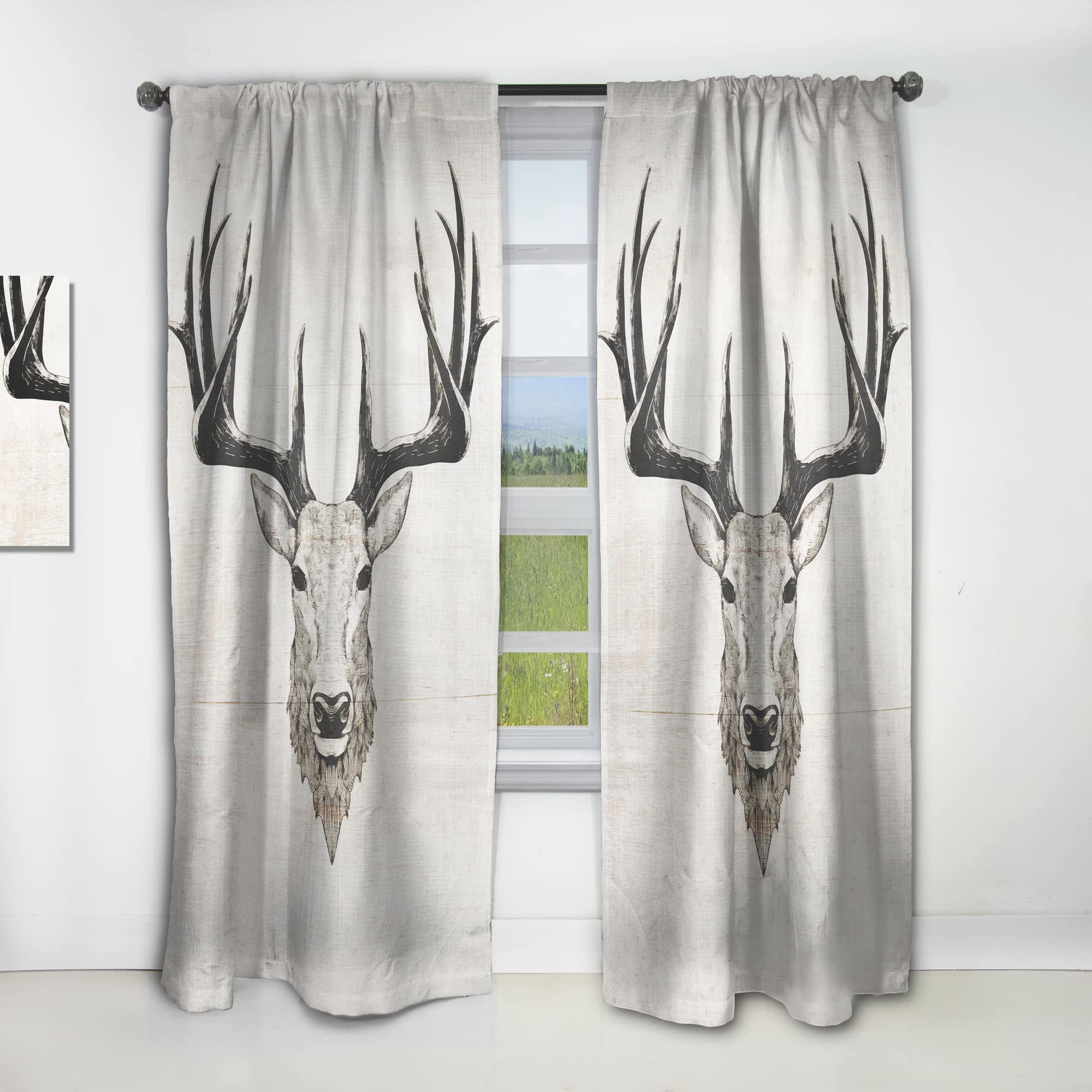 Deer Wild and Beautiful VII Thermal Insulated Curtains - Single Panel 52x90 Inches - Blackout Drapes for Bedroom & Living Room - Perfect for Home Decor and Privacy Protection
