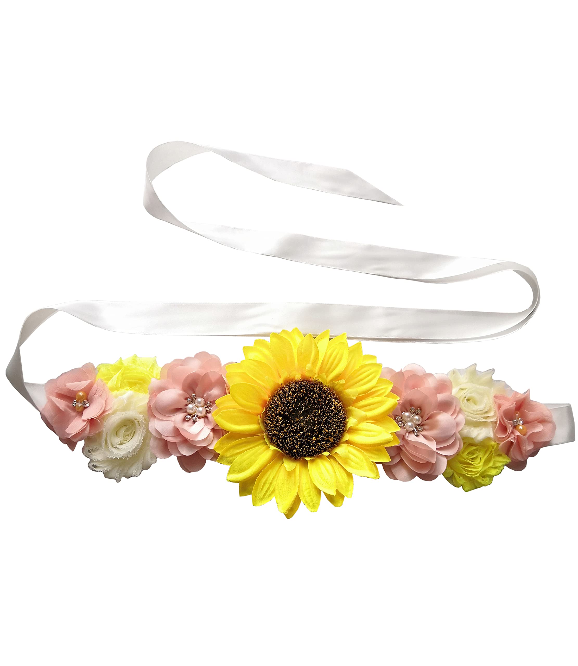 Sunflower Baby Shower Sash for Gender Reveal - Maternity Pregnancy Belly Band for Boy or Girl Announcement - Perfect for Baby Showers, Gender Reveal Parties & Maternity Photos