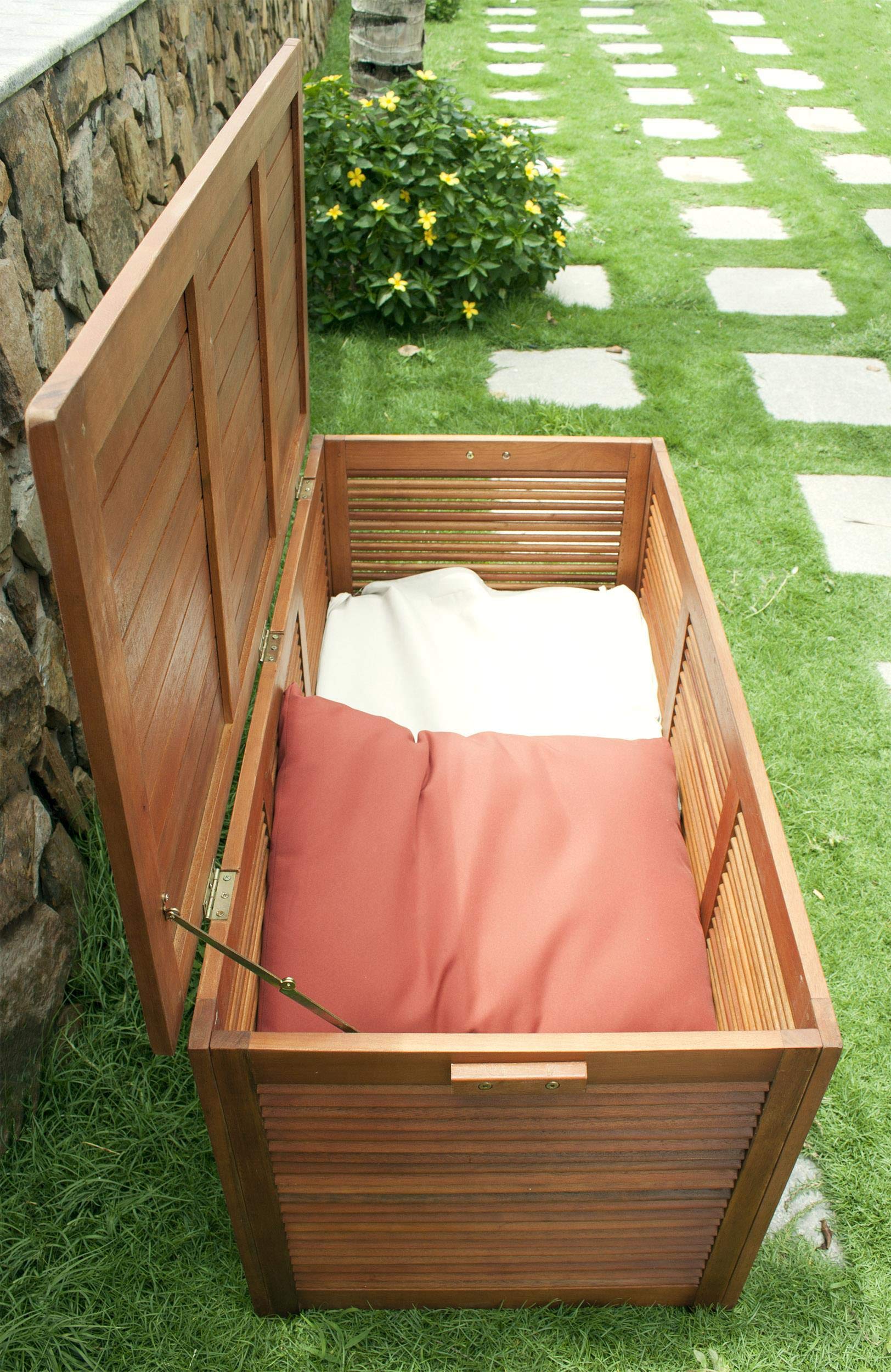 Merry Products BOX0010210000 Waterproof Outdoor Storage Box for Patio, Garden, and Backyard – Perfect for Cushions, Toys, and Gardening Tools