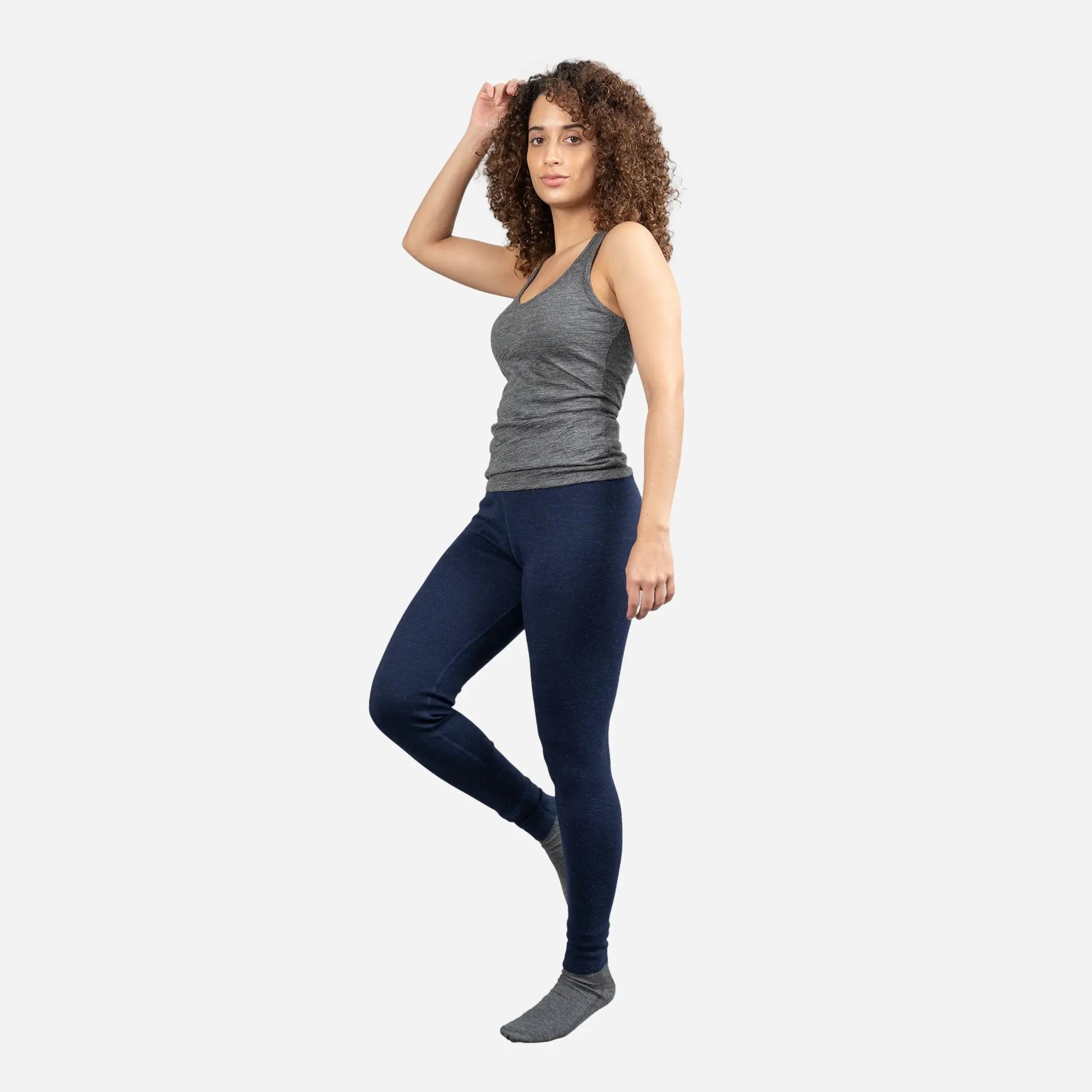 Premium Women's Alpaca Wool Leggings - 300 GSM Lightweight Thermal Base Layer for Yoga, Hiking & Winter Outdoor Activities