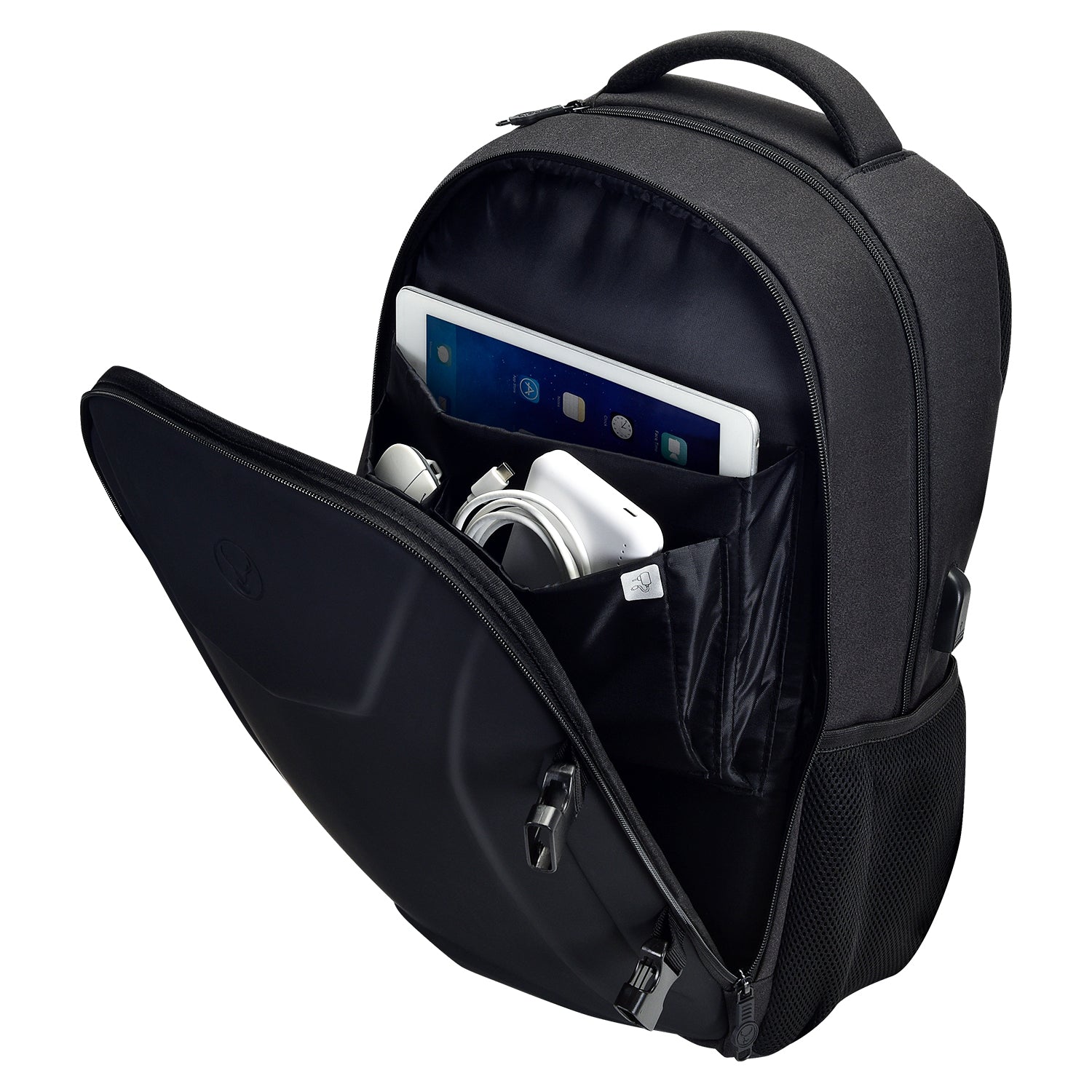 Bonelk Durable 15” 16” Laptop Backpack for Men & Women - Waterproof Travel Backpack with USB Charging Port, Anti-Theft Design - Perfect for Work, School, College & Business Trips (Black)