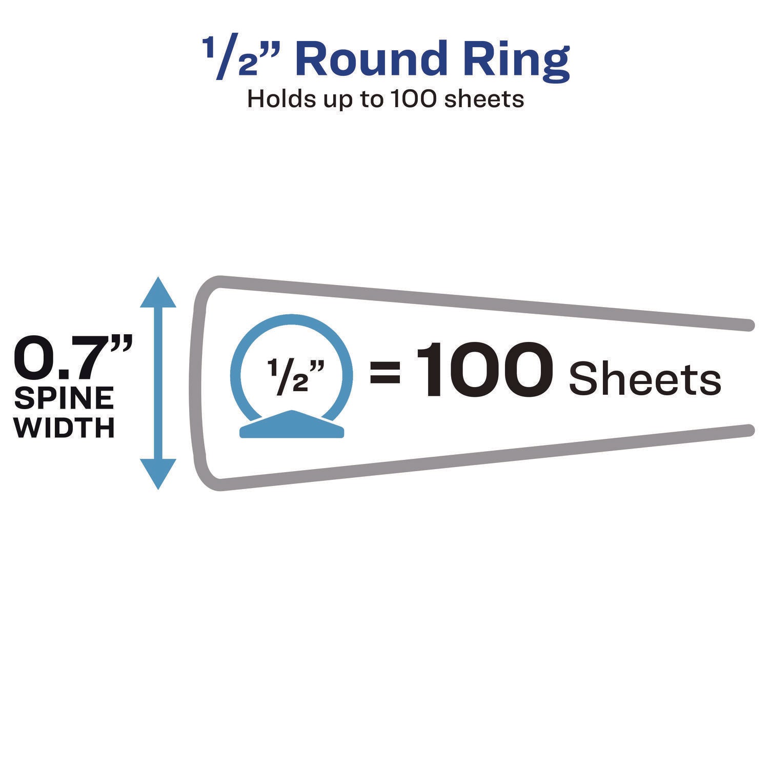 Avery® Economy Non-View 3-Ring Binder with Round Rings - 0.5
