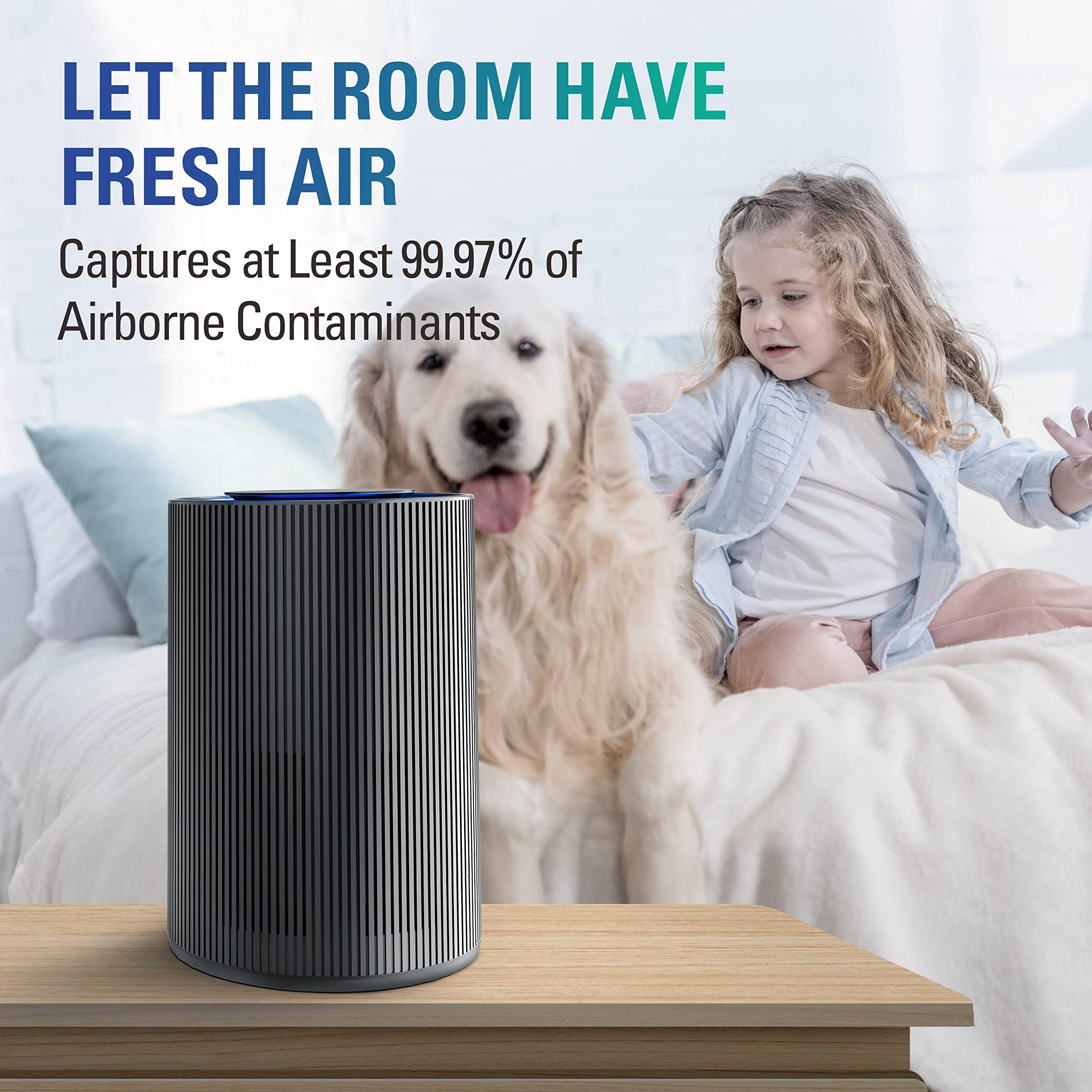 STEALTH Air Purifiers for Home - HEPA Filter, Quiet & Powerful, Deep Black - Perfect for Bedrooms, Living Rooms & Offices
