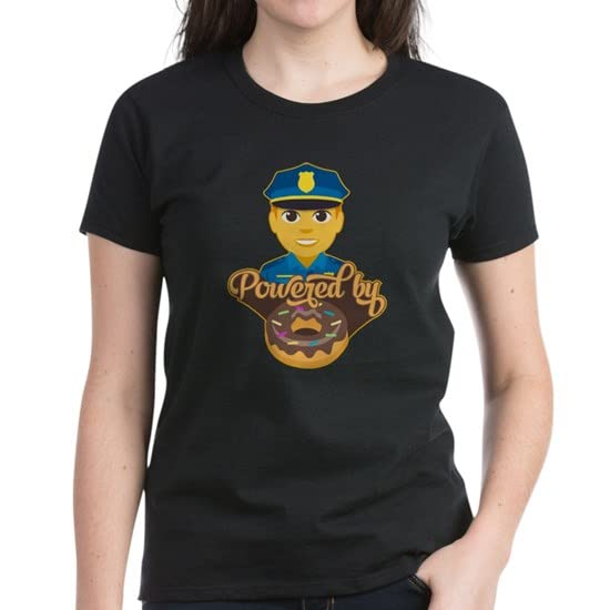 Emoji Police Donut Women's Classic Cotton T-Shirt - Funny Graphic Tee for Women | Perfect for Casual Wear, Parties & Gifts