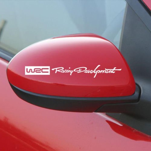 High-Performance WRC Auto Rear View Mirror Sticker for Cars - Durable Racing Decal - Enhance Visibility & Style for Street & Track Racing