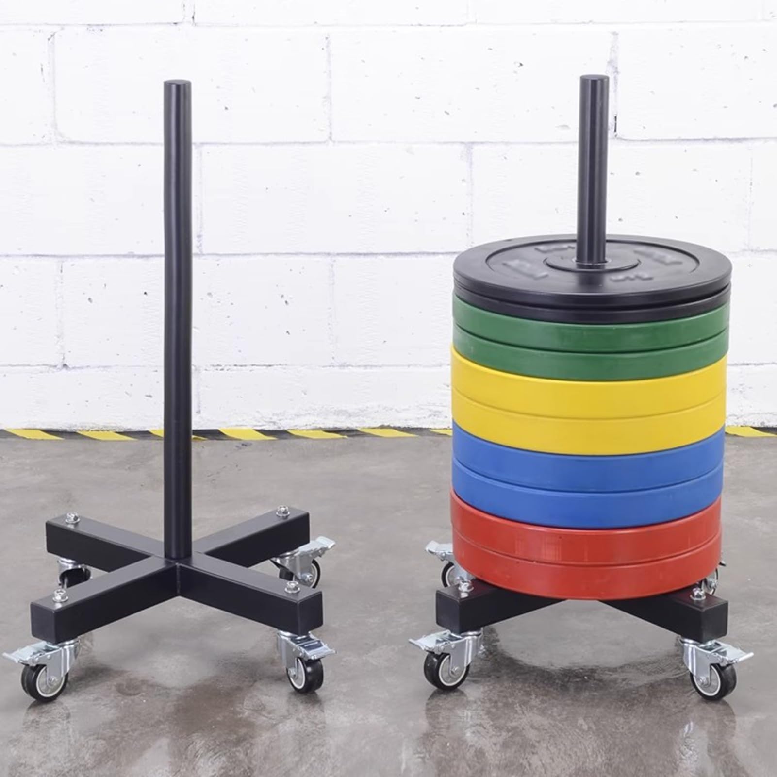 ERRULAN Olympic Weight Plate Storage Rack - Heavy Duty 500kg Capacity, Space-Saving Bumper Plate Organizer for Home Gym & Garage - Perfect for Men & Women Fitness Training, CrossFit, and Weightlifting Workouts