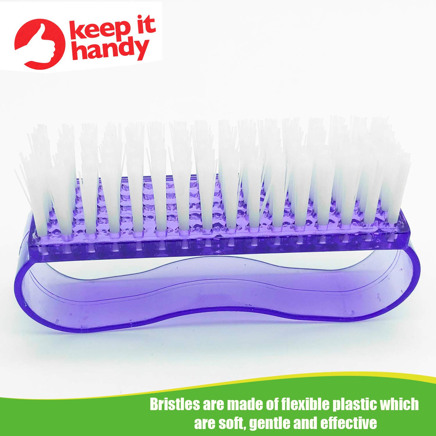 6-Pack Nail Brushes for Cleaning Nails - Soft Bristle Nail Brush Set with Handle in Bright Colors | Nail Scrubber & Cleaner for Manicure, Pedicure & Hygiene Care | Perfect for Home, Salon & Travel Use