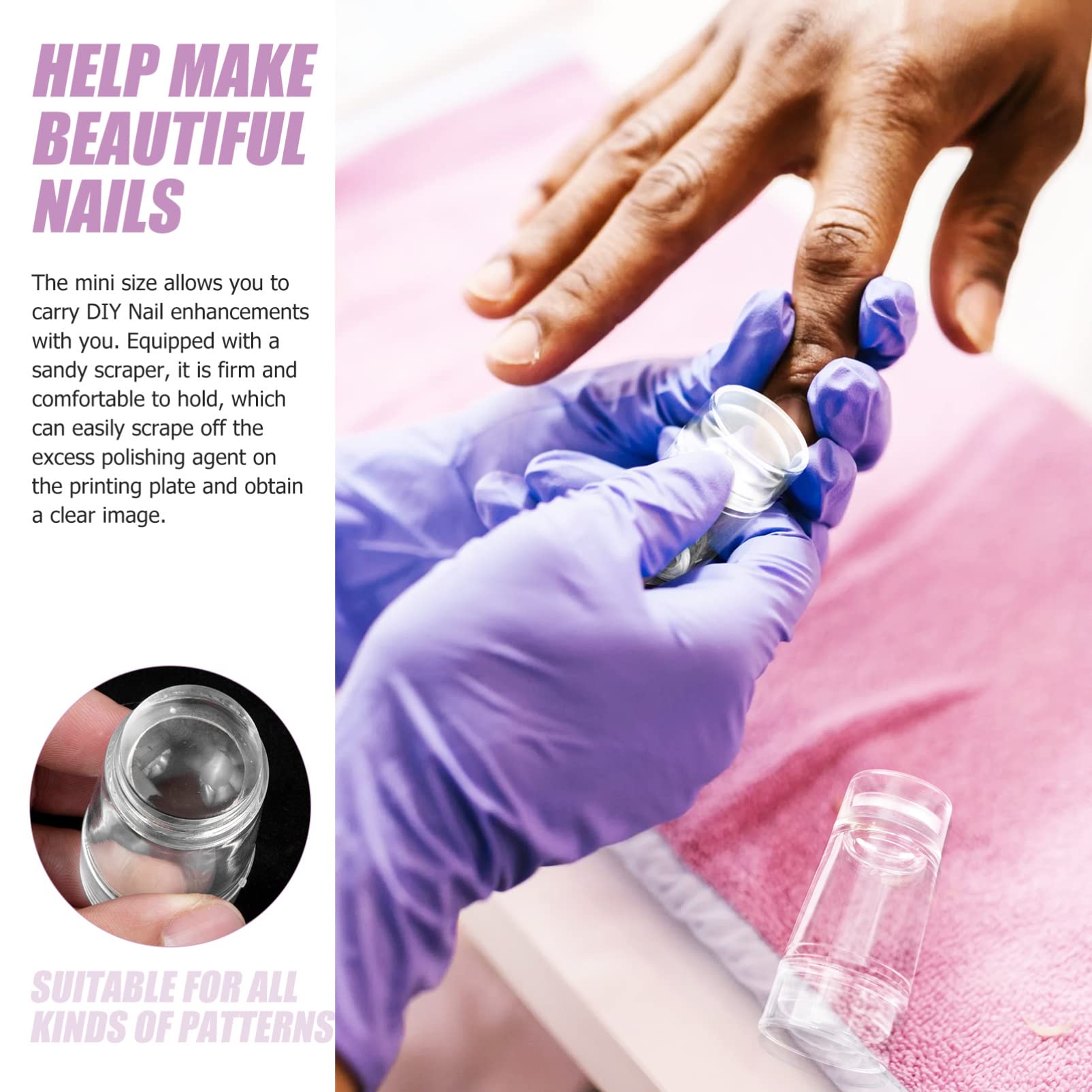 1 Set Professional Nail Salon Supplies - DIY Nail Art Stamper Kit with Silicone Stampers for French Tips & Manicure | Perfect for Home Nail Art, Salon Use & Gift Giving