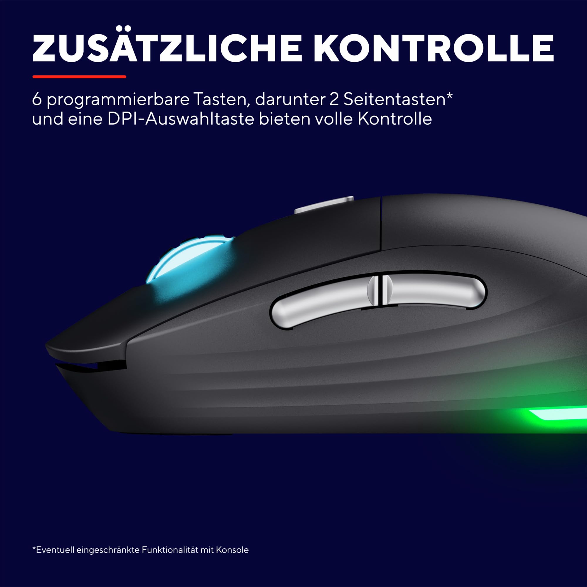 Trust GXT 926 Redex II Wireless Gaming Mouse - 2.4GHz, 65 Hours Battery Life, Kailh Switches, 10000 DPI, 6 Programmable Buttons, Rechargeable for PC/Laptop (Black) - Perfect for FPS, MOBA & MMO Gaming