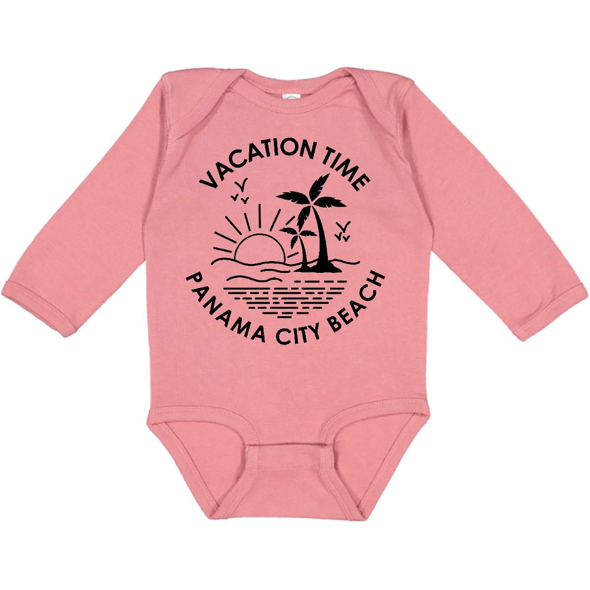 Inktastic Vacation Time in Panama City Beach Long Sleeve Baby Bodysuit - Soft Cotton Creeper for Newborns & Infants - Perfect for Beach Trips & Family Photos