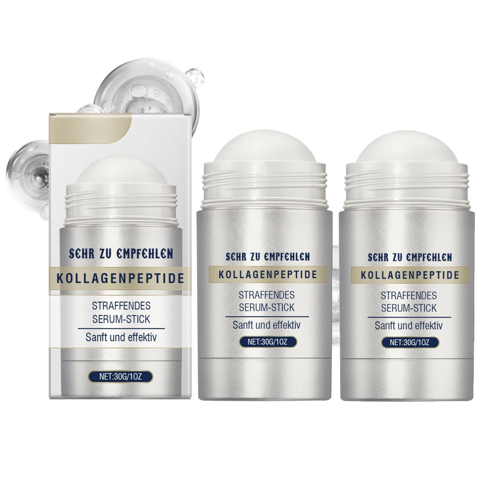 **Collagen Peptide Firming Serum Stick with Retinol – Anti-Aging Wrinkle Treatment for Face & Neck – Tightens Skin, Reduces Fine Lines & Laugh Lines – Improves Elasticity (2 x 30g) – Perfect for Daily Skincare Routine & Travel**
