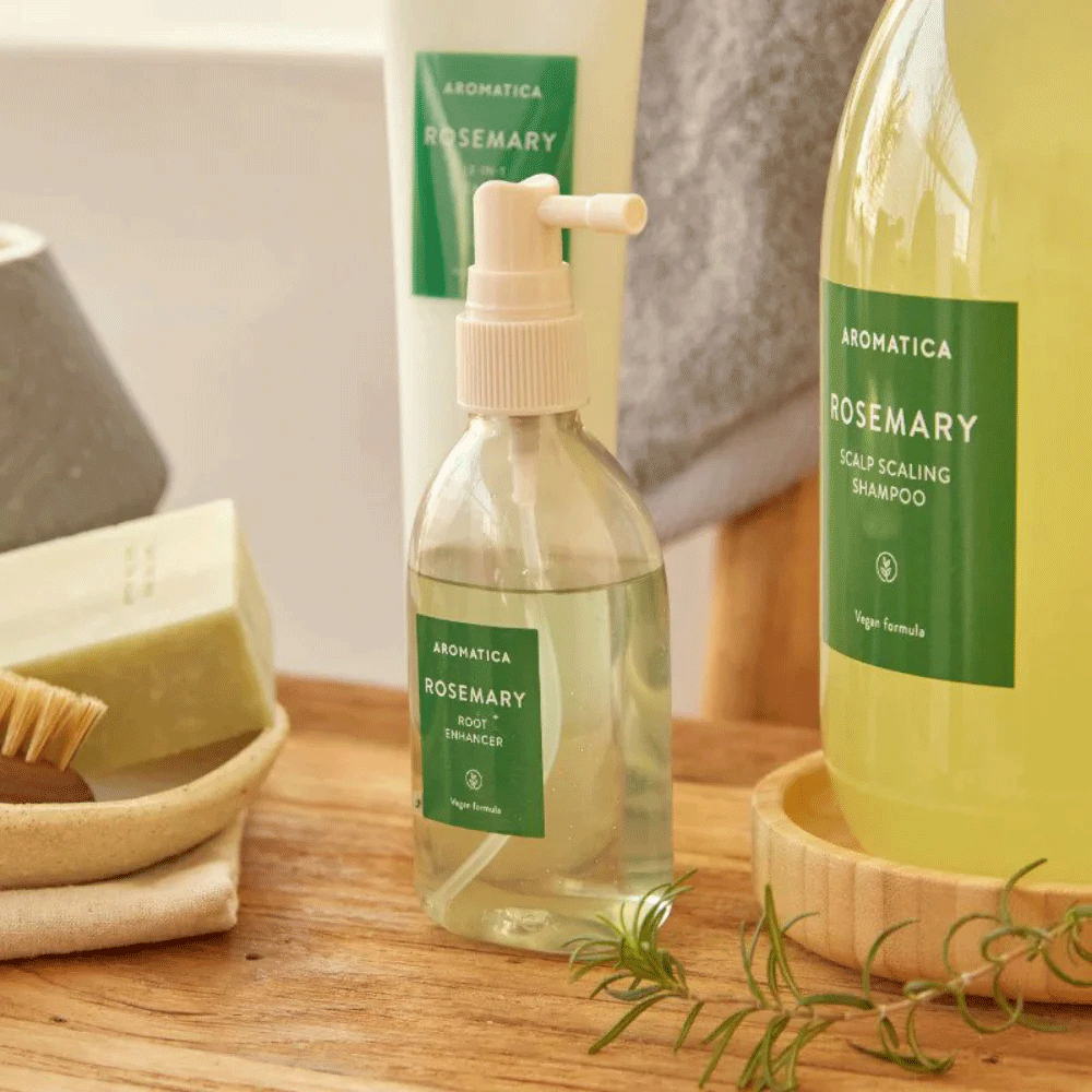 AROMATICA Rosemary Root Enhancer 100ml - Natural Hair Growth Treatment for Thicker, Stronger Hair - Perfect for Daily Scalp Care & Damaged Hair Repair
