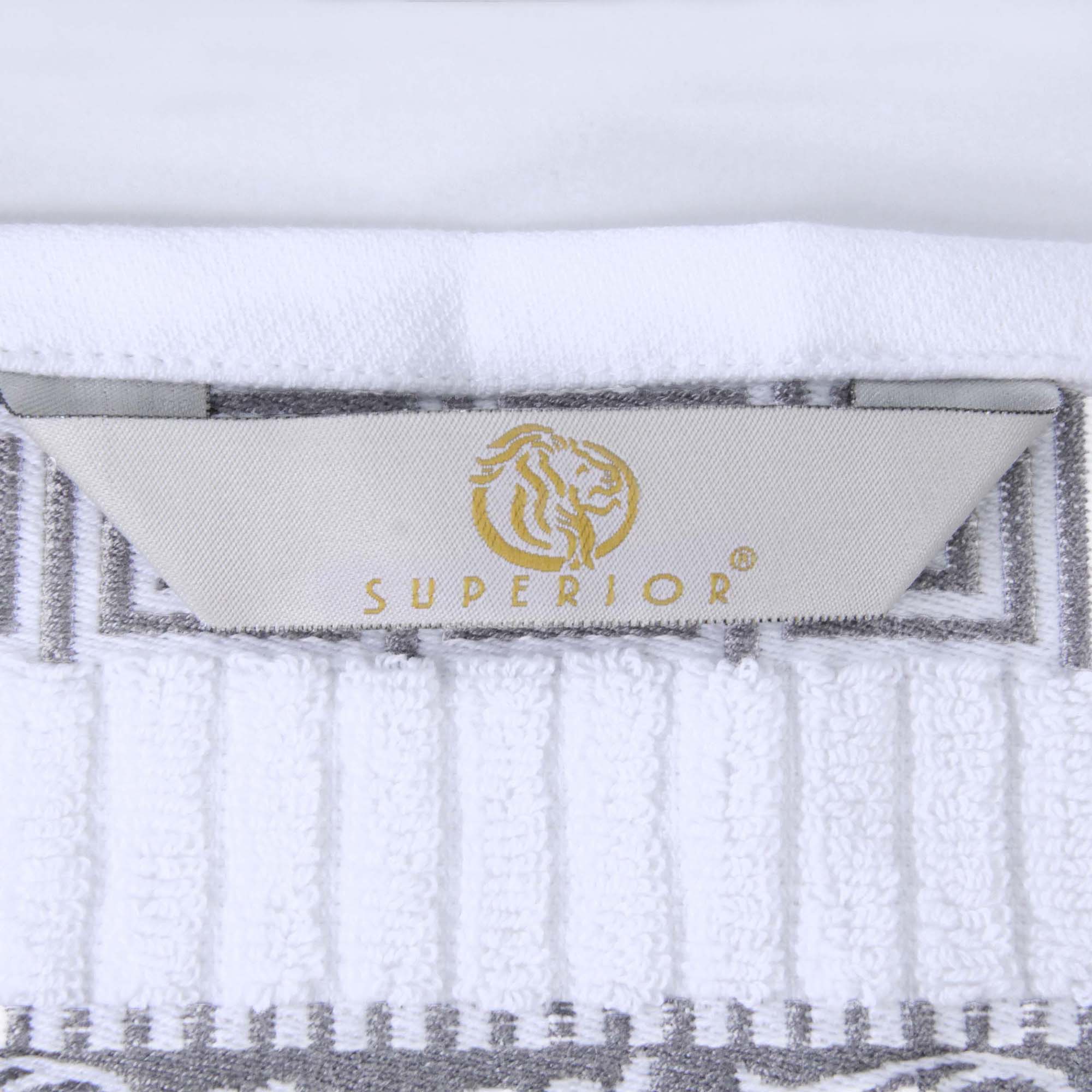 Premium Athens Cotton Greek Scroll & Floral 4-Piece Bath Towel Set - Soft & Absorbent for Spa, Bathroom & Guest Room Decor