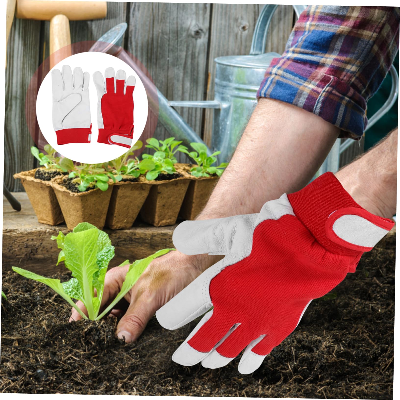 POPETPOP Gardening Gloves for Men & Women - Sticky Band Small Gardening Tools - Durable & Comfortable for Planting, Weeding & Outdoor Work