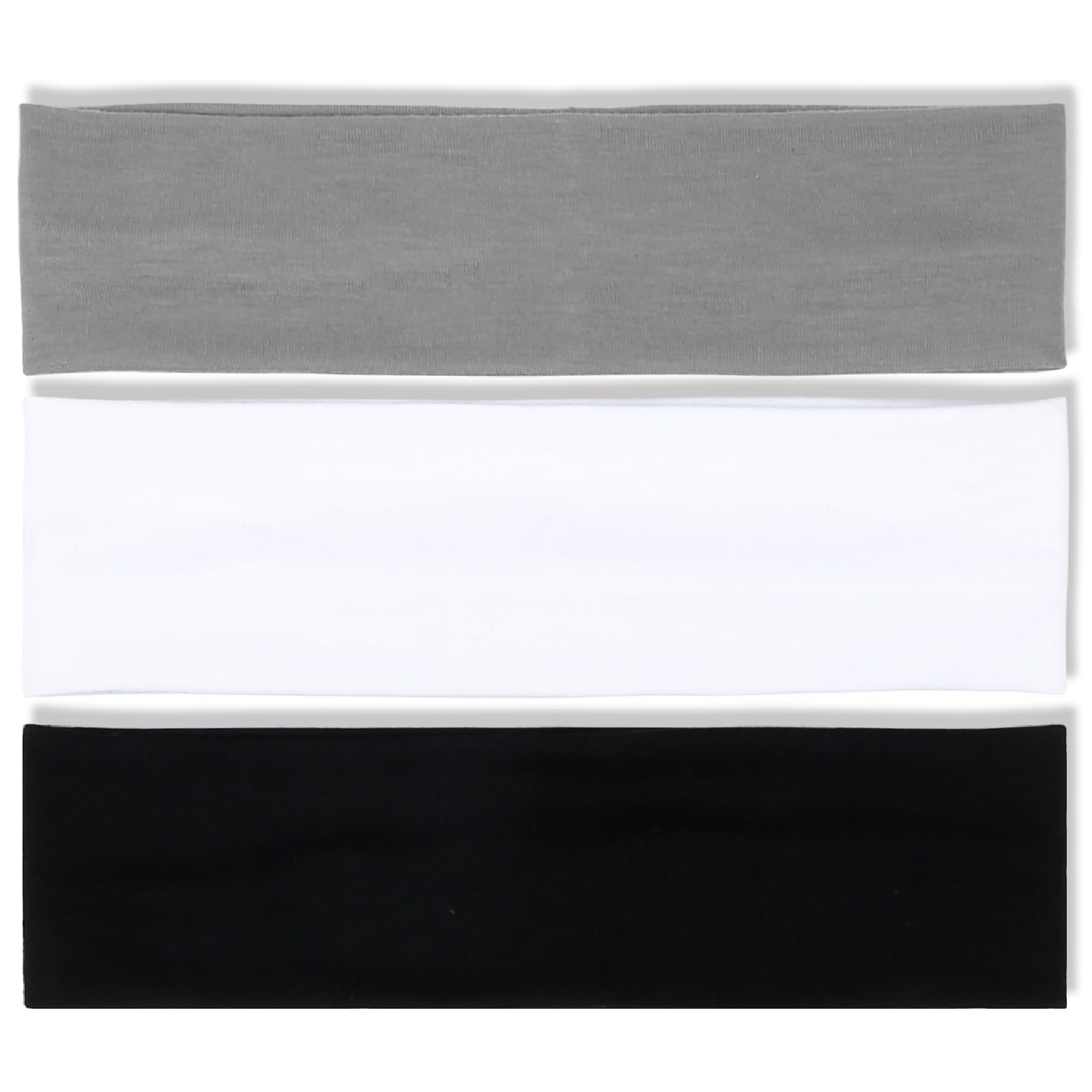 Women's Stretchy Non-Slip Headbands for Yoga, Workouts & Everyday Wear - Thick Sweatband Hair Accessories in White & Black | Gym, Running, Sports & Fashion Use