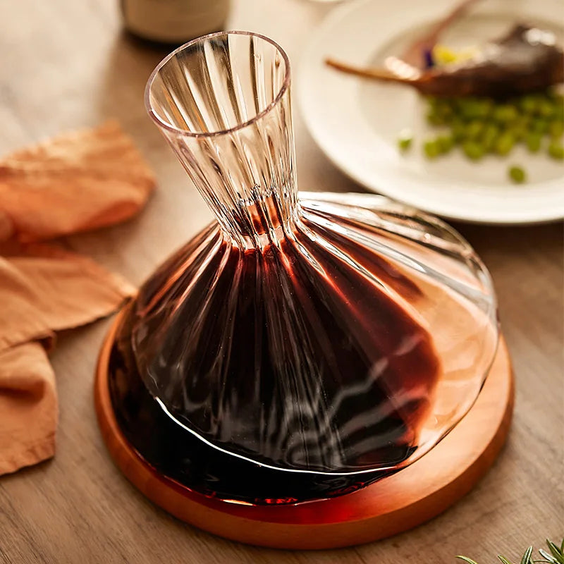 Aura 350 Rotating Glass Decanter - Premium Wine Aerator & Decanter for Red Wine Lovers - Perfect for Dinner Parties, Gifts & Home Bars