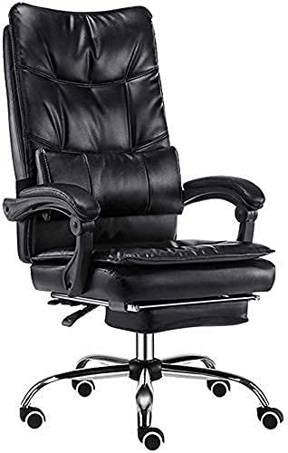 Ergonomic Office Chair with Double Thickened PU Leather Padding - 155° Reclining Desk Chair with Footrest, Lumbar Support & 150KG Weight Capacity - Perfect for Home Office, Gaming & Workspaces