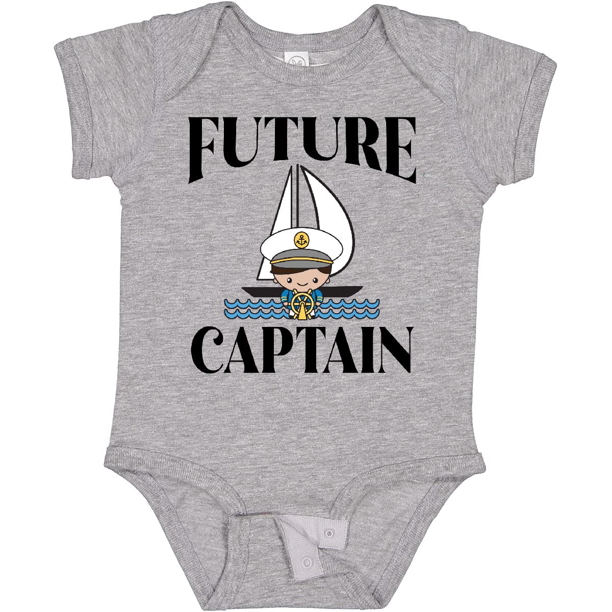 Inktastic Adorable Baby Boy Sailing Captain Outfit - 100% Cotton Infant Bodysuit for Newborns & Toddlers - Perfect for Nautical Theme Parties, Photo Shoots & Everyday Wear