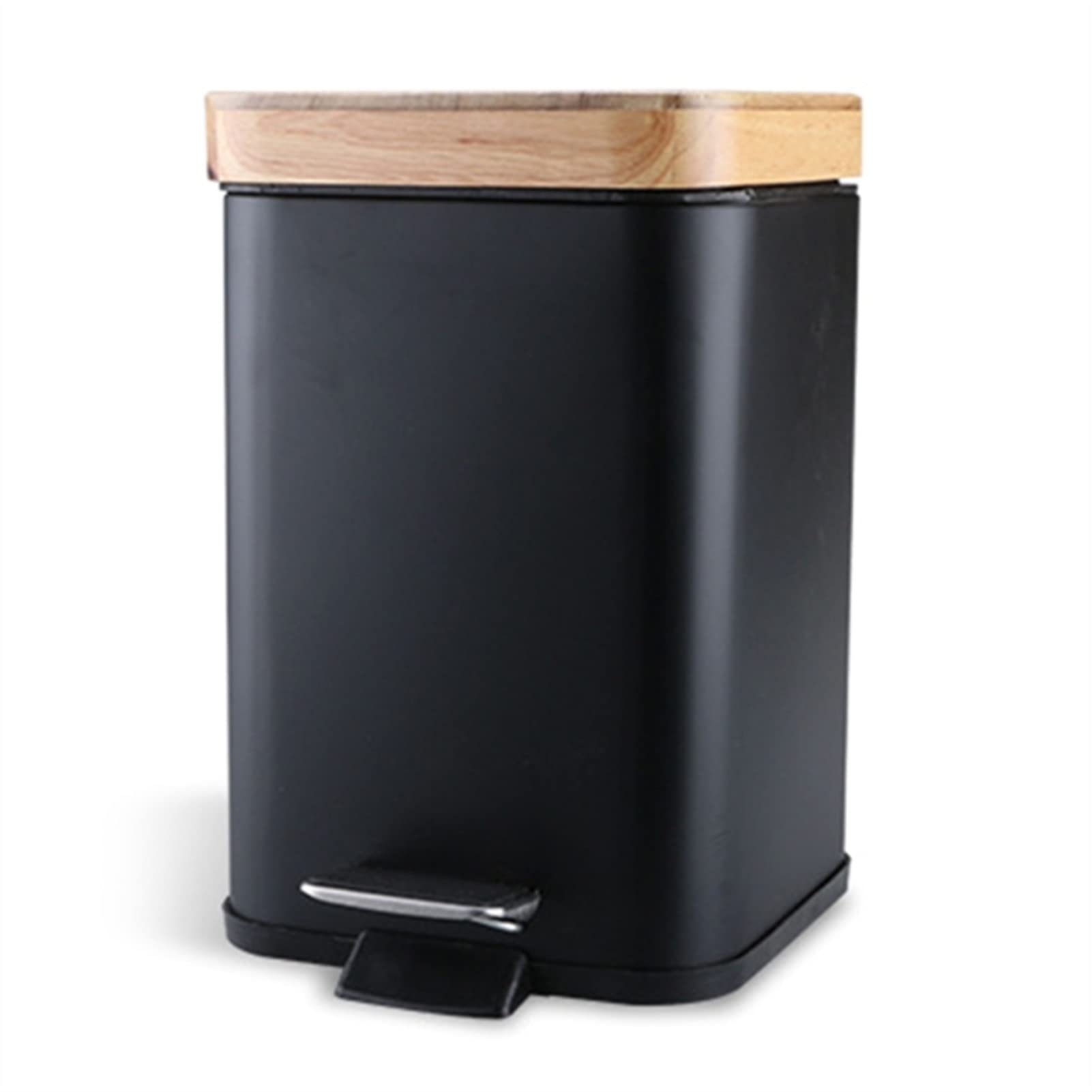 Premium Double Layer Step Trash Can with Lid - 13 Gallon Office & Kitchen Waste Bin, Black Pedal Garbage Can for Home, Office, Bathroom - Durable Waste Container with Odor Control & Easy Cleaning