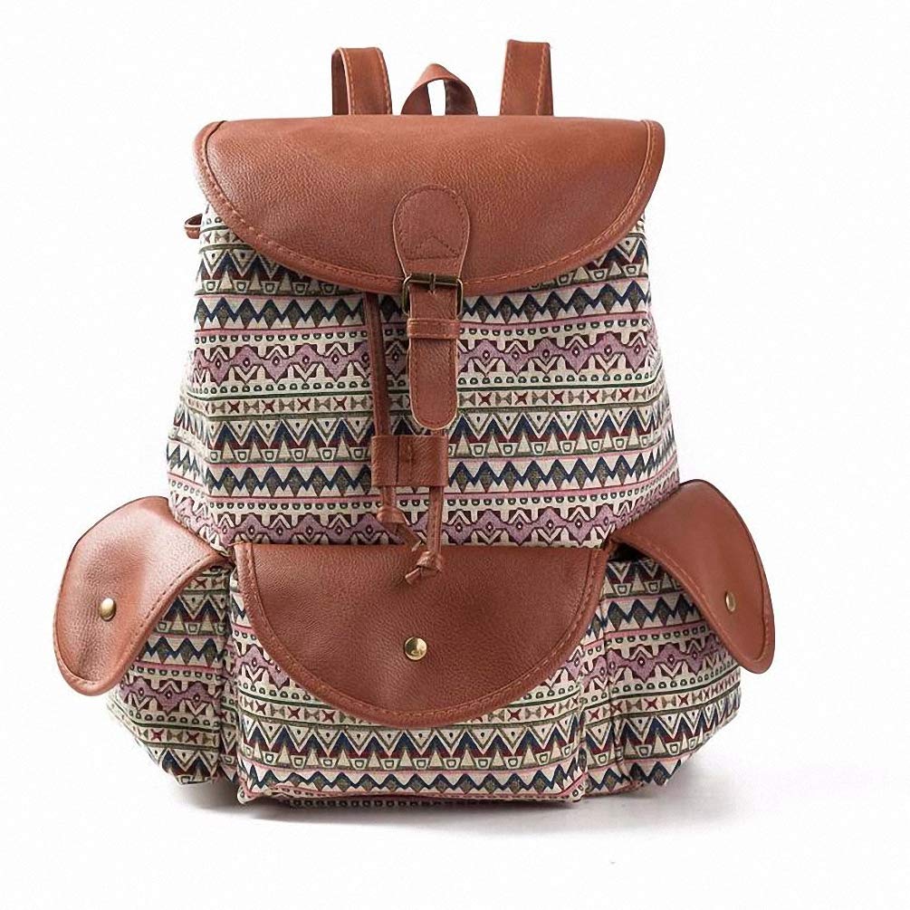 Vintage National Printing Backpack - Stylish & Durable Laptop Bag for Women & Men - Perfect for School, Travel & Outdoor Adventures