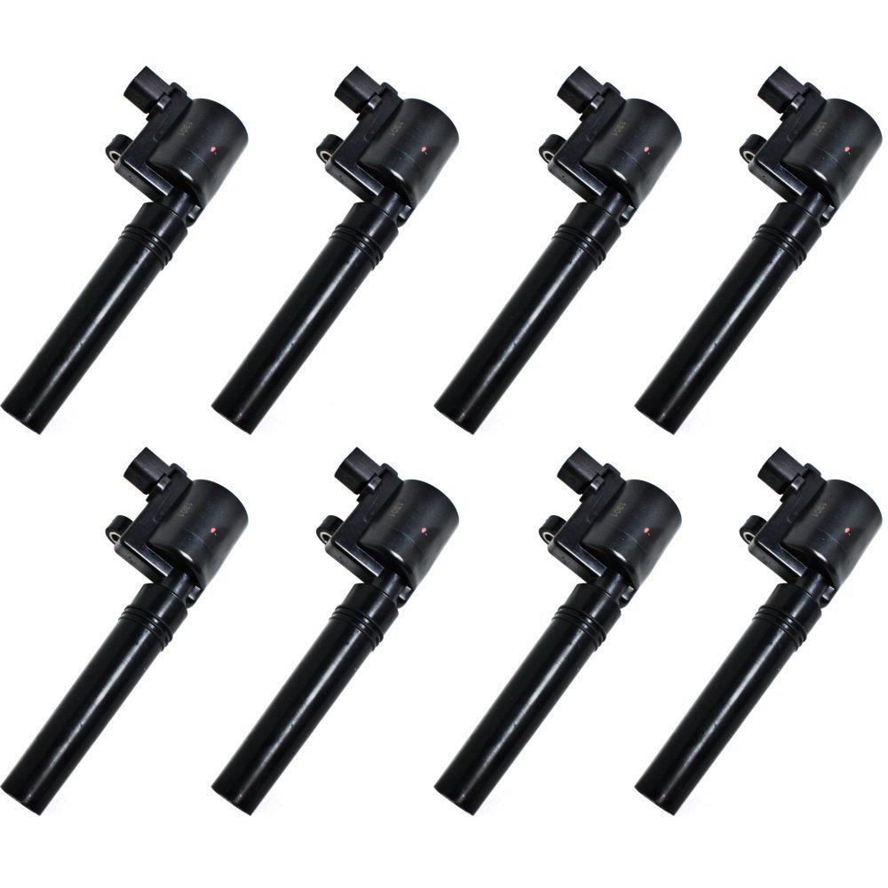 Evan Fischer 8-Piece Ignition Coil Set Compatible with 2002-2005 Ford Thunderbird & 2000-2006 Lincoln LS 3.9L V8 - High Performance Replacement Parts for Smoother Acceleration & Engine Efficiency - Perfect for DIY Mechanics & Auto Repair Shops