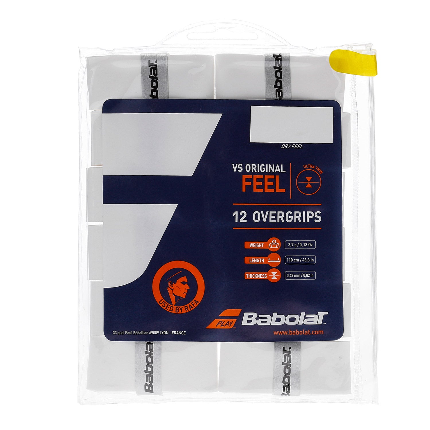 Babolat VS Original Tennis Overgrip - 12 Pack for Enhanced Grip & Sweat Absorption - Perfect for Tennis, Badminton & Racquet Sports
