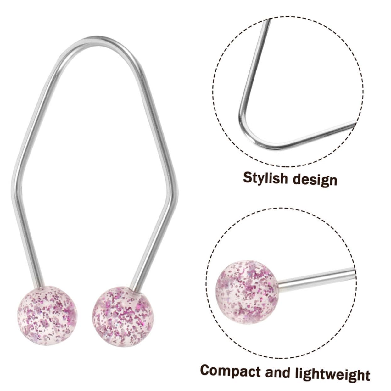 2pcs Dimple Trainer Face Exerciser Tools - Natural Dimple Makers for Jawline & Facial Contouring - Purple Imitation Pearls Design for Smile Enhancement & Face Shaping - Perfect for Daily Facial Exercises & Beauty Routine
