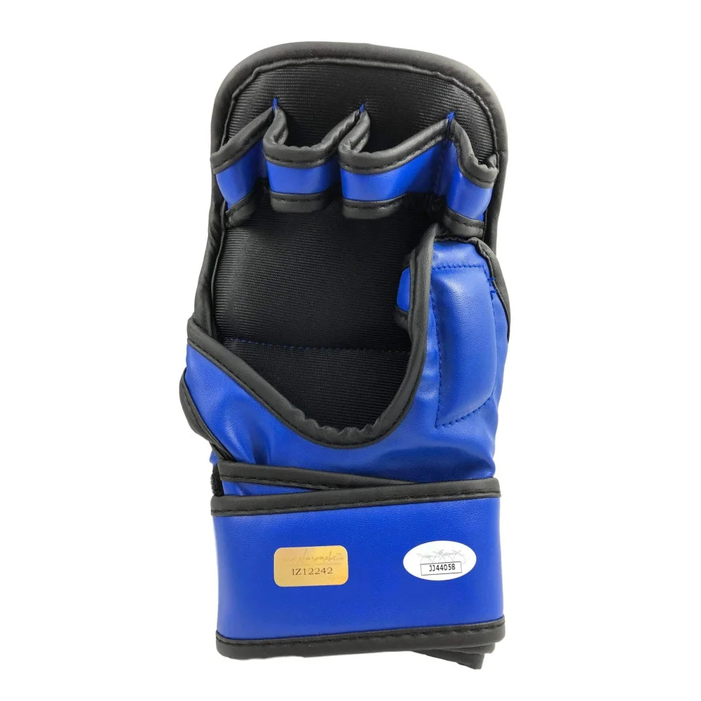 Derrick Lewis Hand Signed UFC Blue Glove Autograph with COA - JSA Certified Black Beast Collectible - Perfect for UFC Memorabilia Displays & Sports Fan Gifts