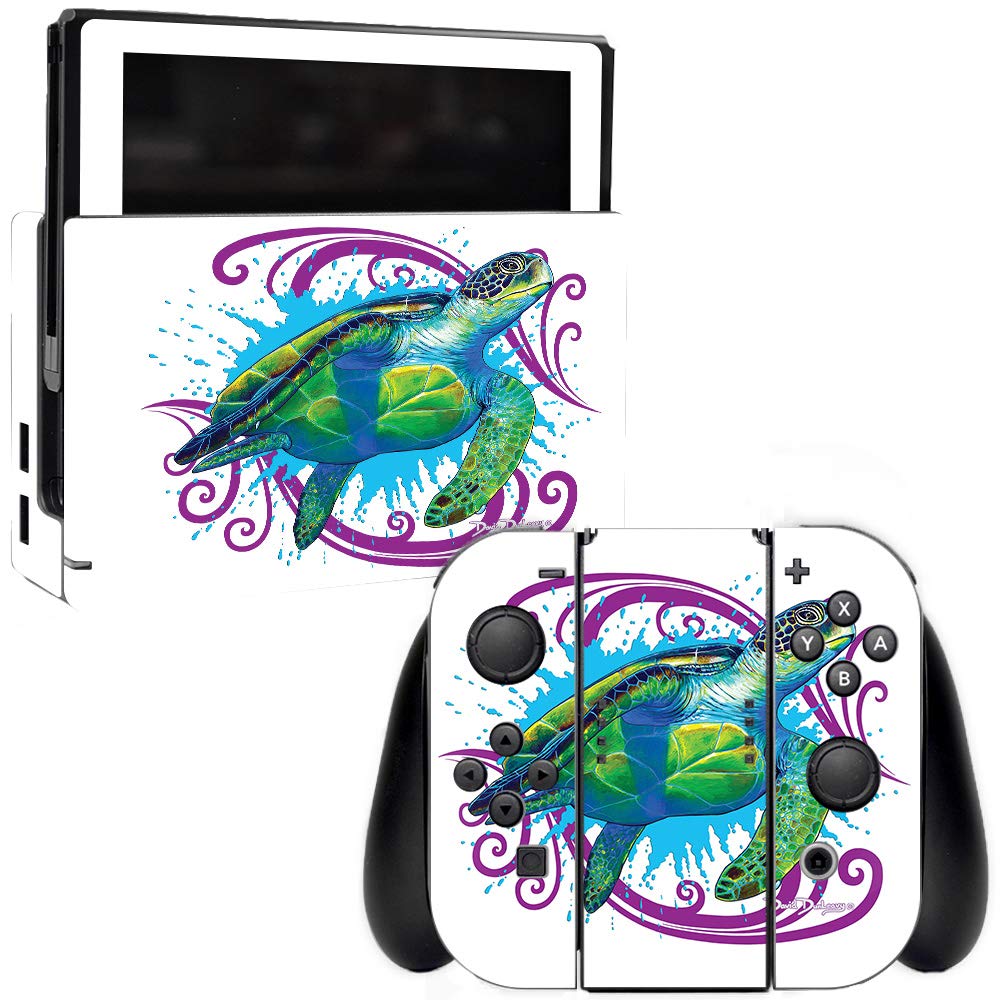 MightySkins Protective Vinyl Decal Wrap Cover Compatible with Nintendo Switch - Sea Turtle Splash Design | Durable, Easy to Apply & Remove | Made in USA | Perfect for Gaming, Travel & Personalization