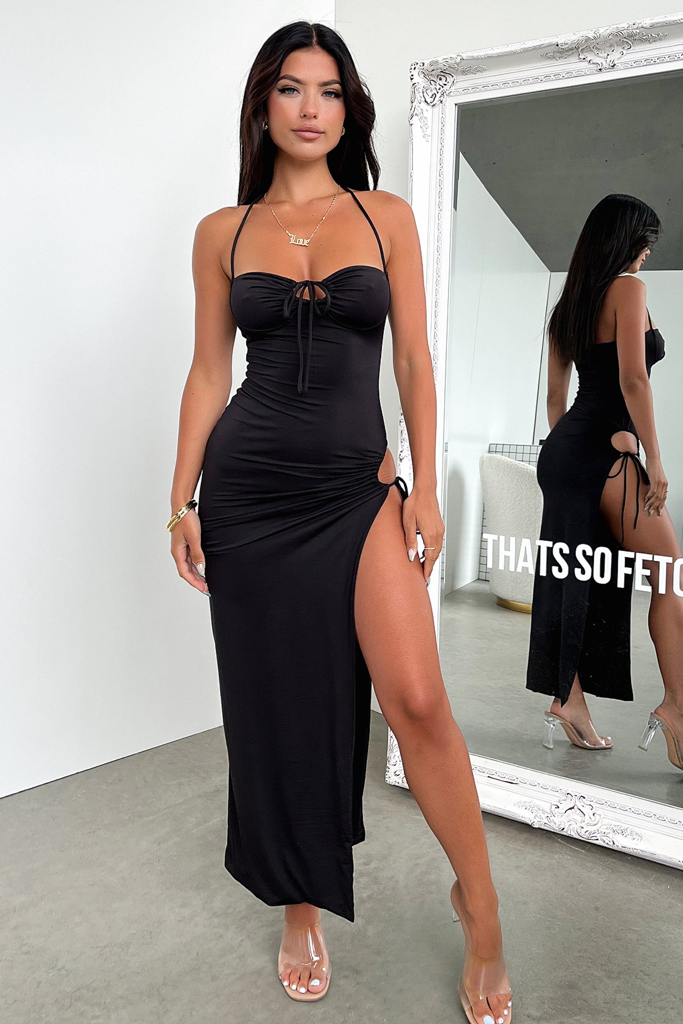 Imana Women's Maxi Dress - Elegant Black Long Flowy Dress for Summer, Beach, Parties & Casual Wear | Comfortable & Stylish Plus Size Options Available