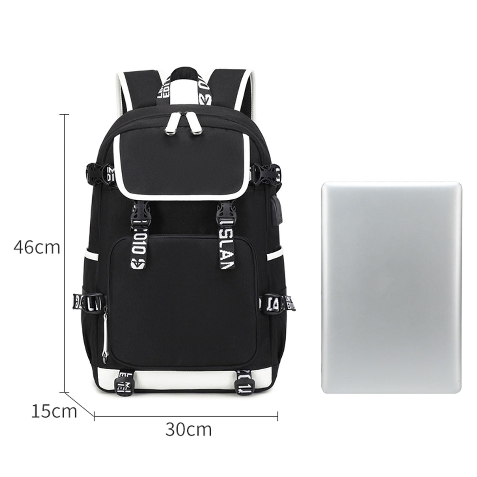 Large Capacity Waterproof Kids Backpack with USB Charging Port - Durable School Backpack for Girls (Black) | Perfect for School, Travel & Daily Use