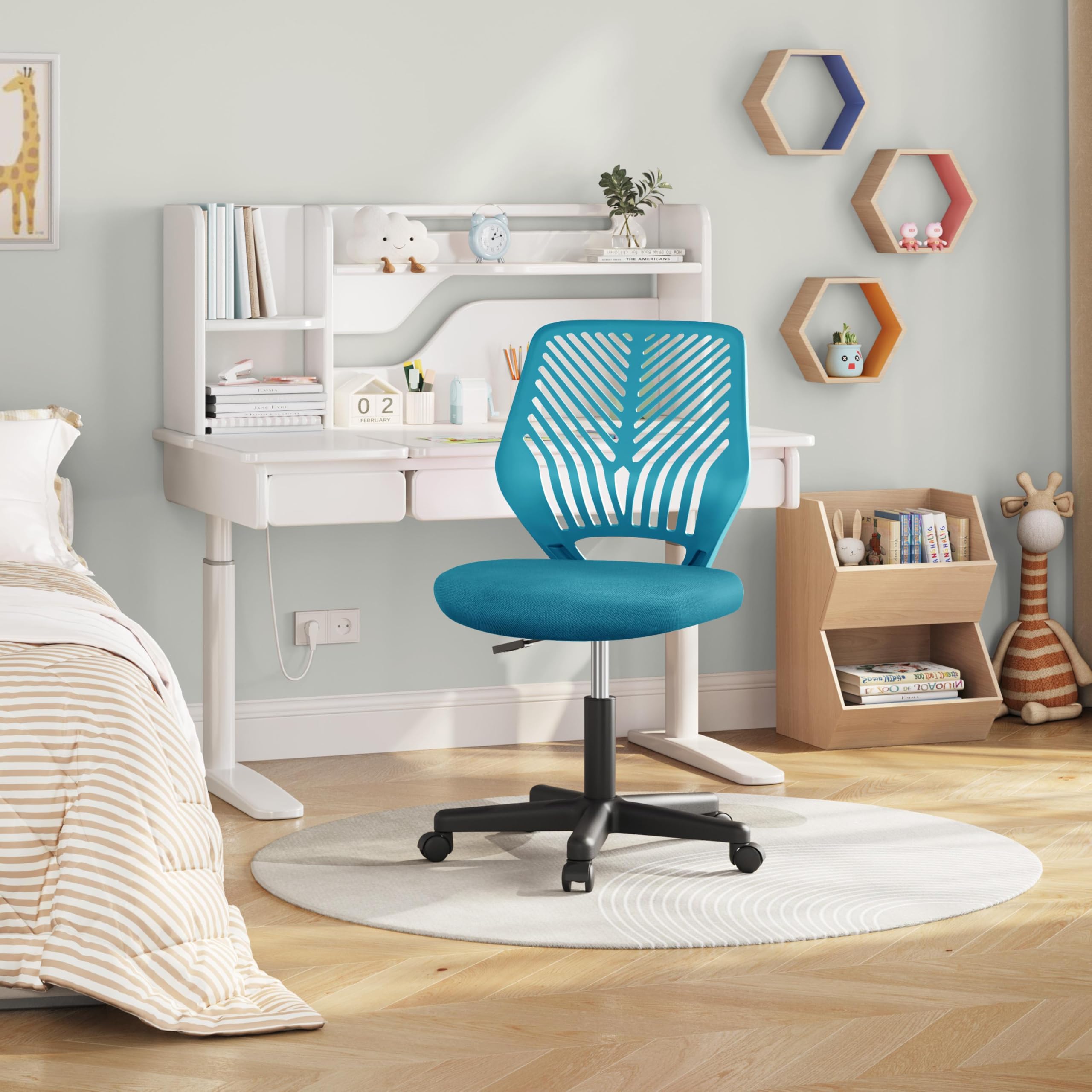 Yaheetech Kids Study Chair - Adjustable Height, Lumbar Support for Bedroom & School