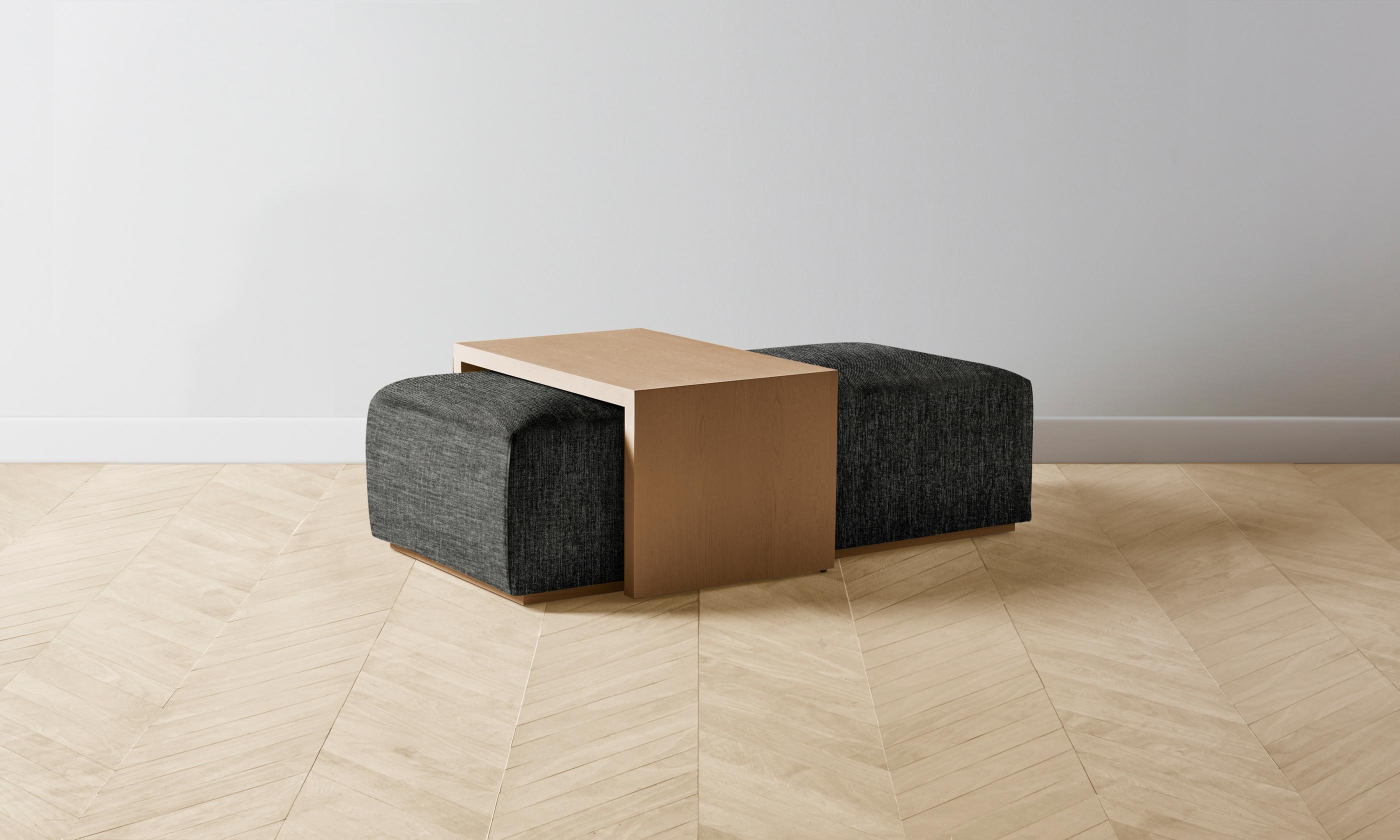 The Bowery Ottoman - Performance Tweed Charcoal Gray Upholstered Storage Bench for Living Room, Bedroom & Entryway - Stylish & Functional Home Decor
