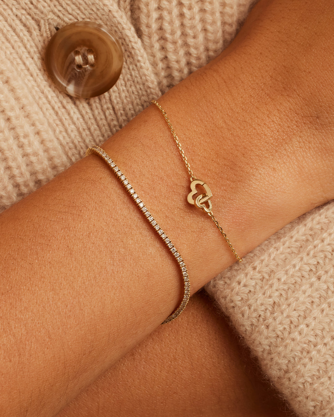 14K Gold Parker Heart Bracelet for Women - Elegant & Dainty Jewelry Gift for Valentine's Day, Anniversary or Birthday - Perfect for Everyday Wear & Special Occasions