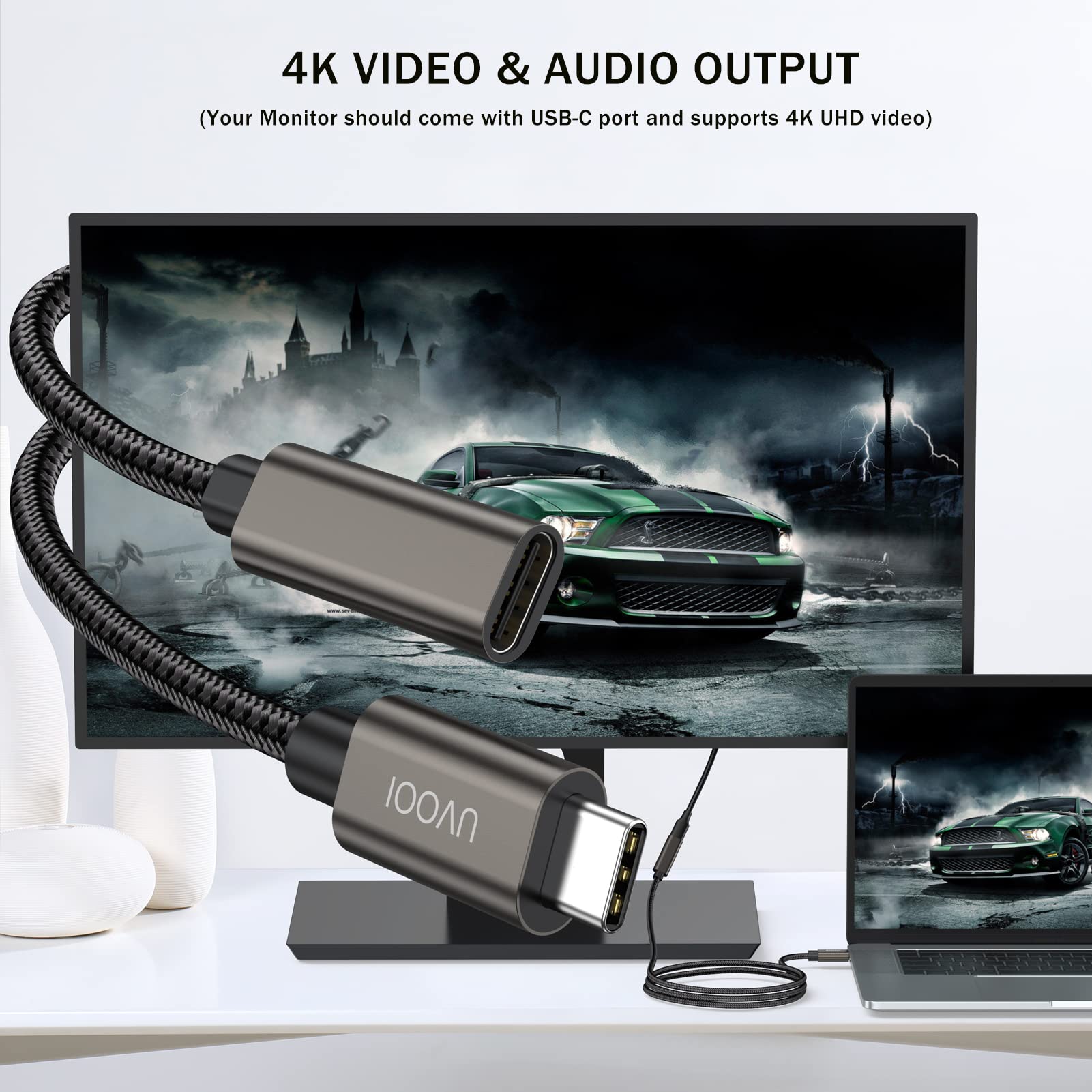 3.3FT USB C Extension Cable - USB 3.2 Gen 2 Male to Female Extender (10Gbps/100W Fast Charging) for iPhone 16/15, MacBook, iPad, Dell XPS - Perfect for Home Office, Gaming & Travel Charging