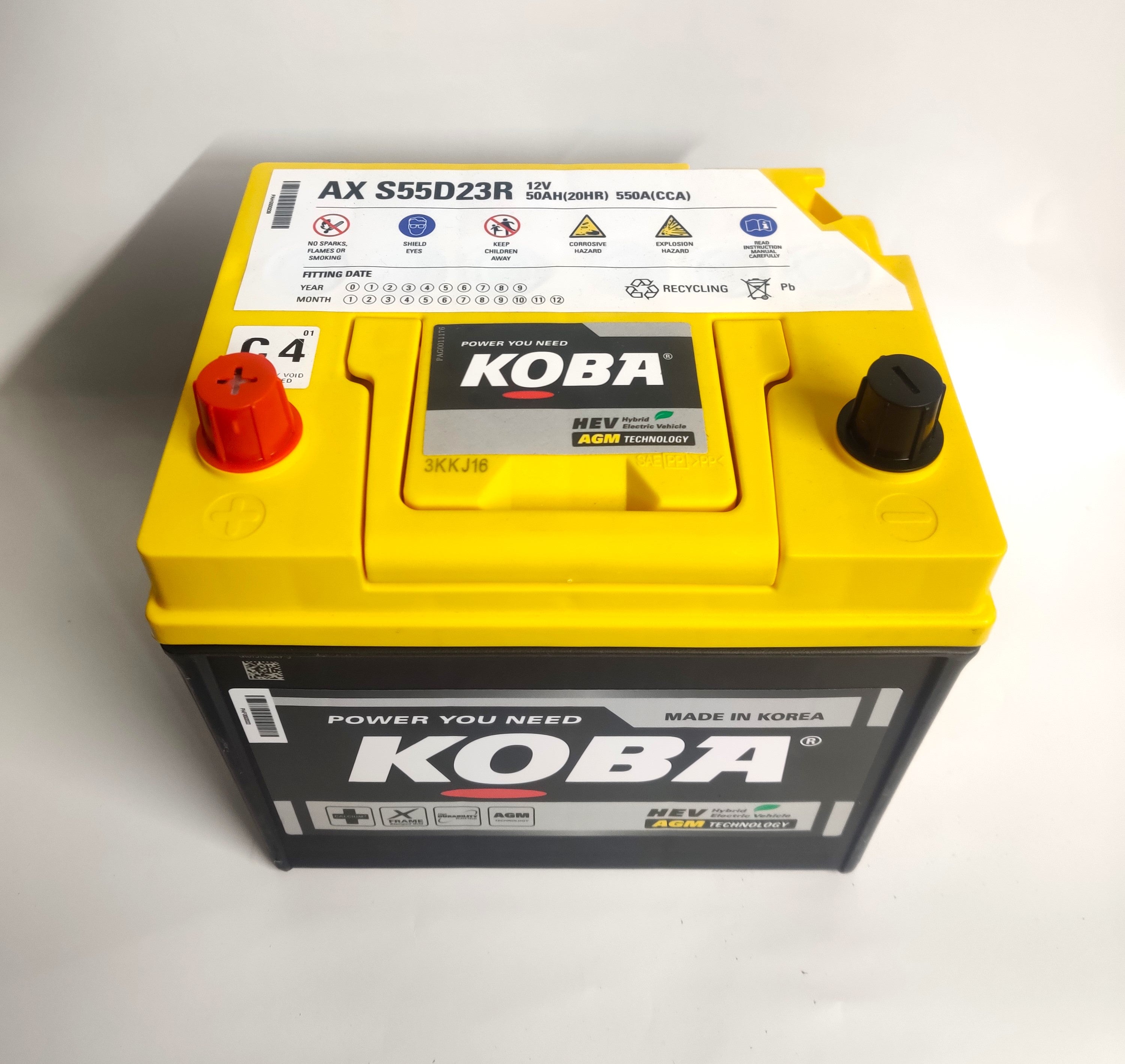 KOBA 55D23RAGM Hybrid Car Battery - High Performance Replacement Battery for Toyota, Honda & Lexus Hybrid Vehicles - Perfect for City Commuting & Eco-Friendly Driving