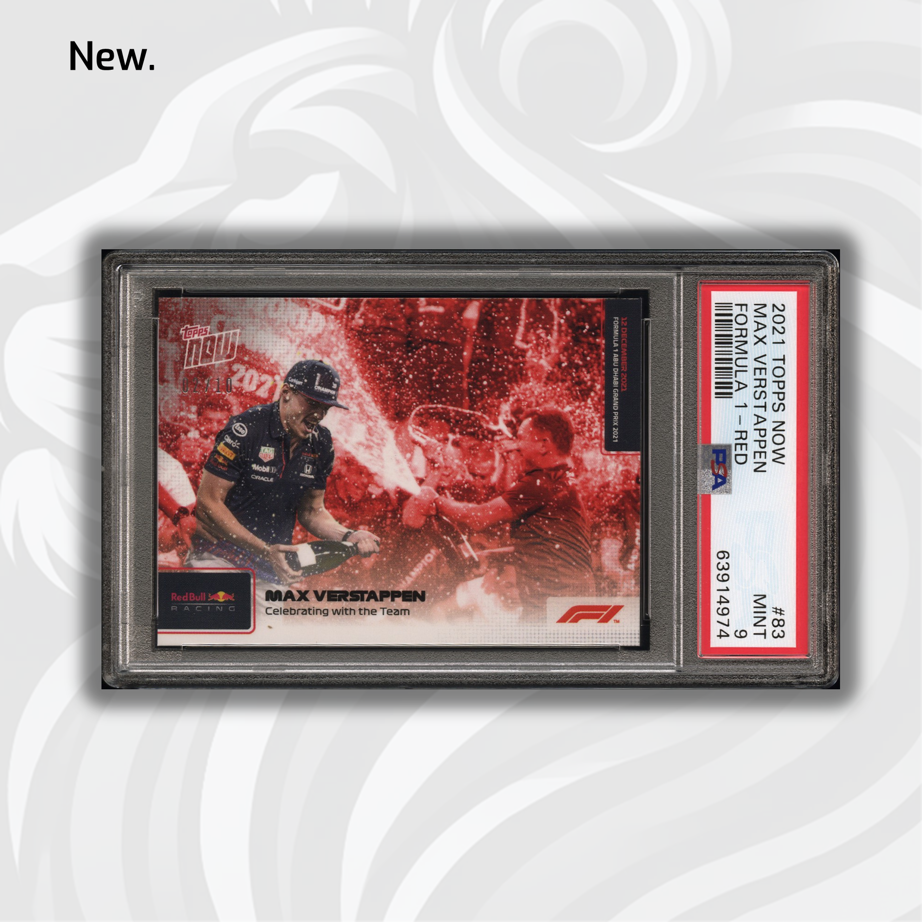 PSA 9 Graded 2021 Topps Now F1 Max Verstappen #83 Red Card - Perfect for F1 Collectors and Racing Fans Display