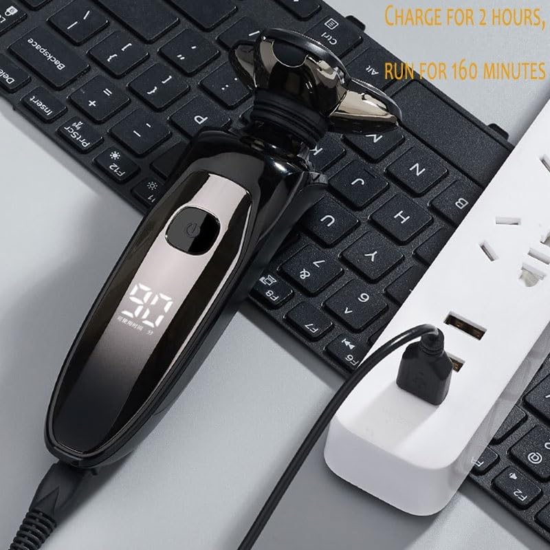 Waterproof Electric Head Shaver for Bald Men - Rechargeable Wet/Dry LCD Razor with Beard Trimmer | Perfect for Travel, Gym & Daily Grooming Routine