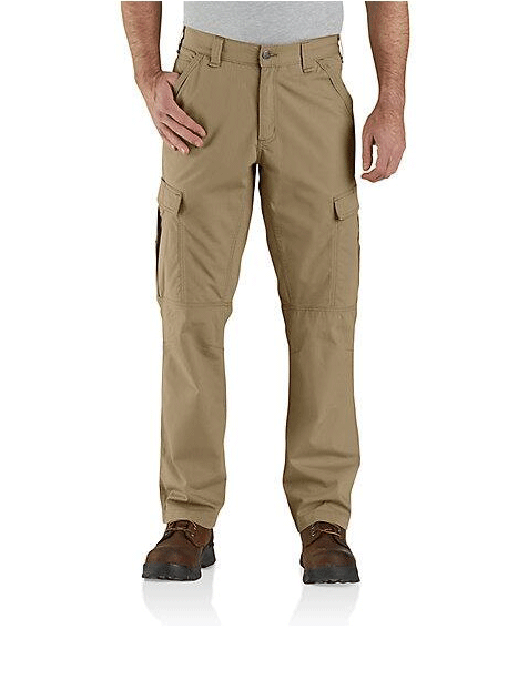 Carhartt 104200 DKH Men's Relaxed Fit Ripstop Cargo Work Pants - Durable Dark Khaki Tactical Pants for Construction, Hiking & Outdoor Work