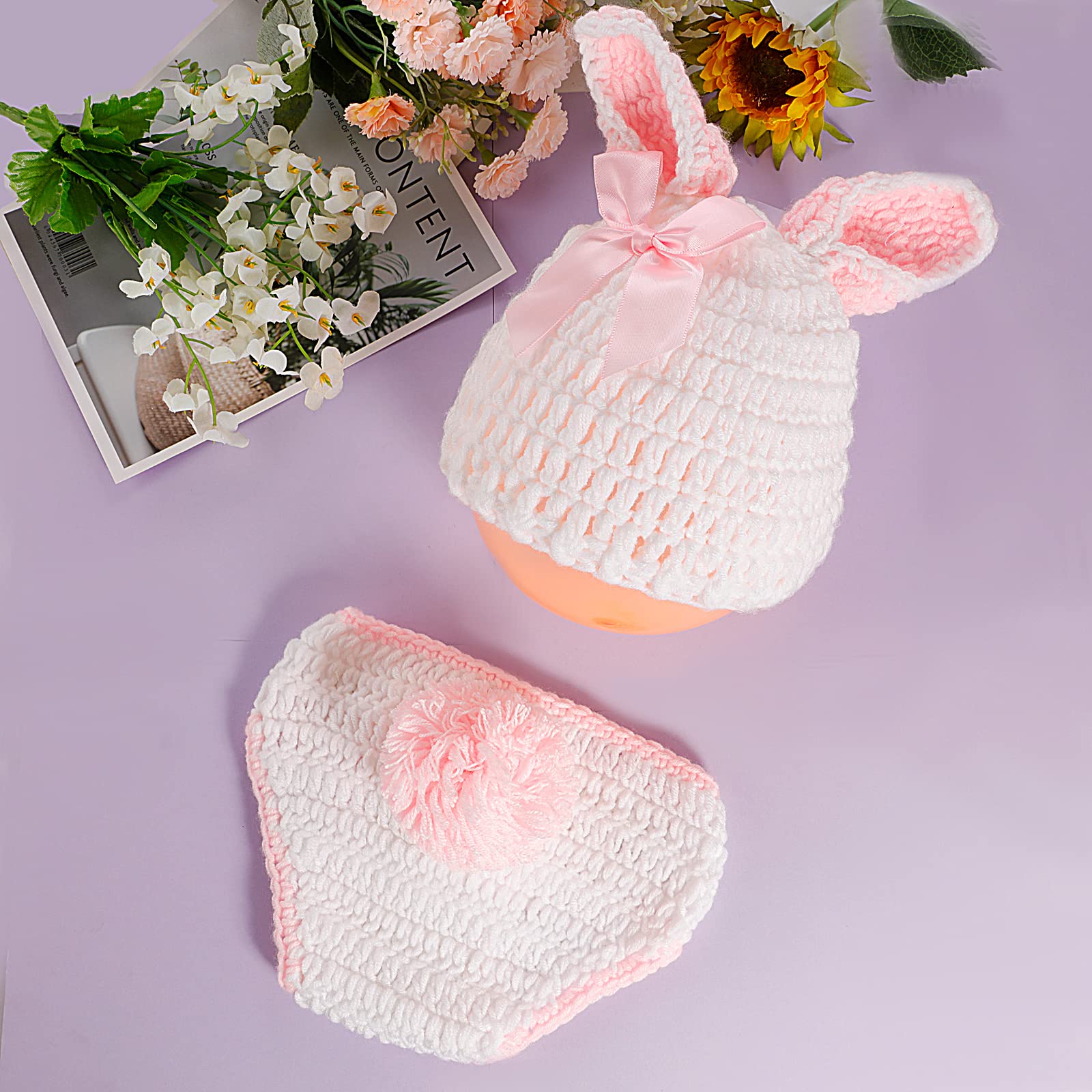 Handmade Crochet Baby Outfits & Knitted Newborn Photography Costume Sets - Soft & Adorable for Photo Shoots, Christening, and Special Occasions